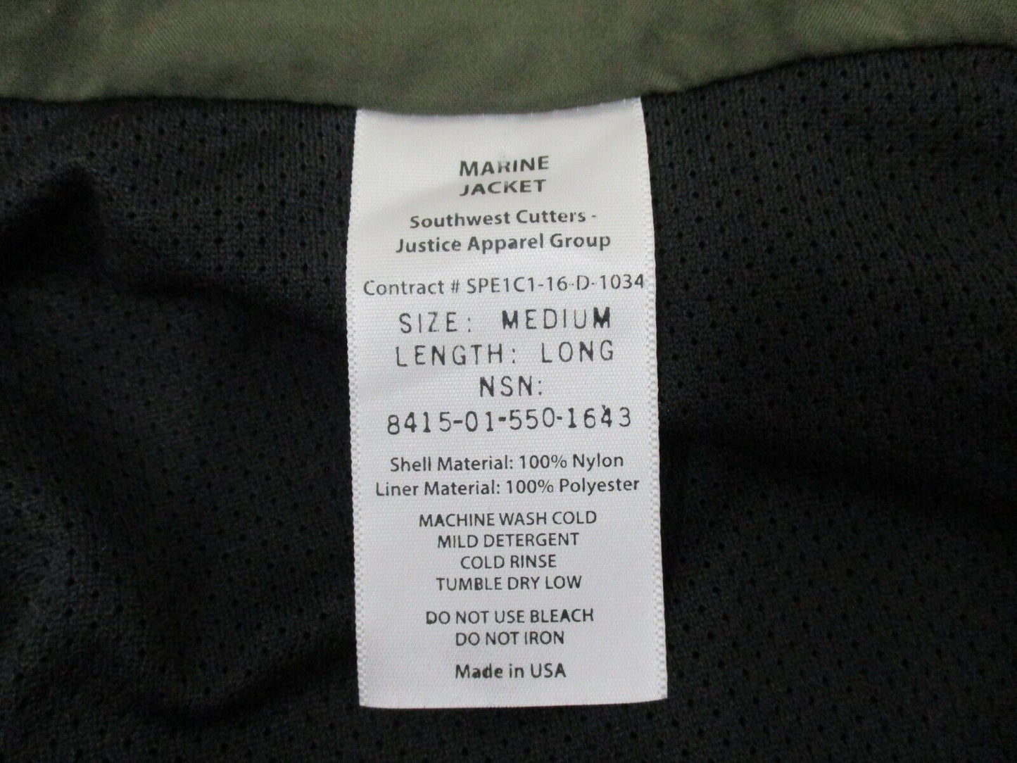 VGC USMC OD GREEN PT JACKET MARINES COAT WINDBREAKER TOP MEDIUM/LONG REFLECTIVE
