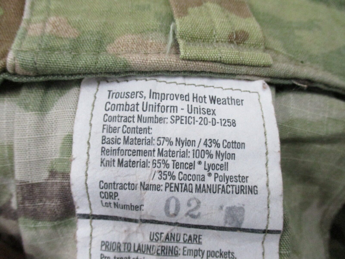USED ARMY OCP IMPROVED HOT WEATHER TROUSERS SCORPION CARGO PANTS IHWCU BOTTOMS