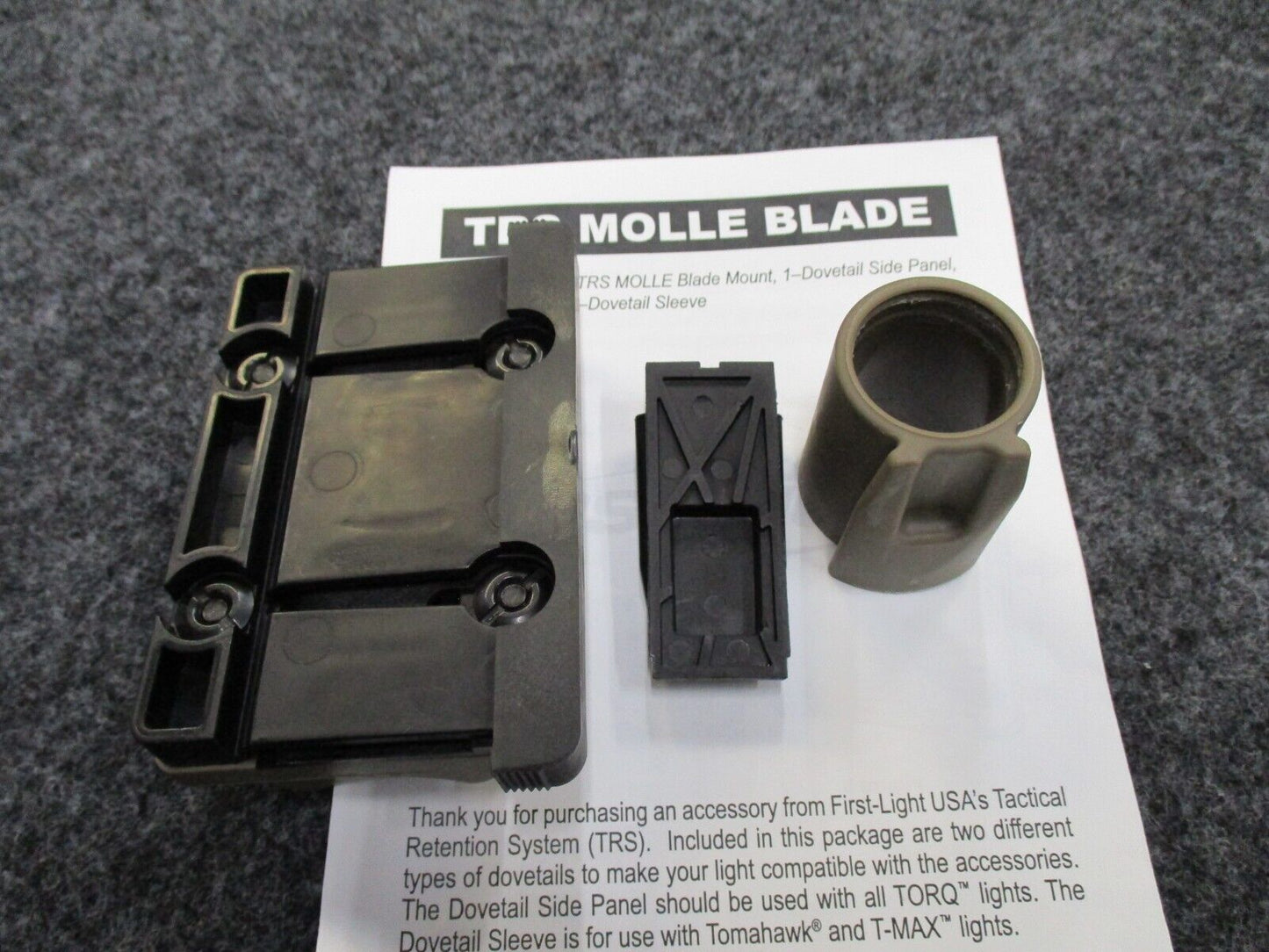 FIRST LIGHT TOMAHAWK T-MAX TORQ TRS MOLLE BLADE MOUNT ADAPTER COYOTE TAN