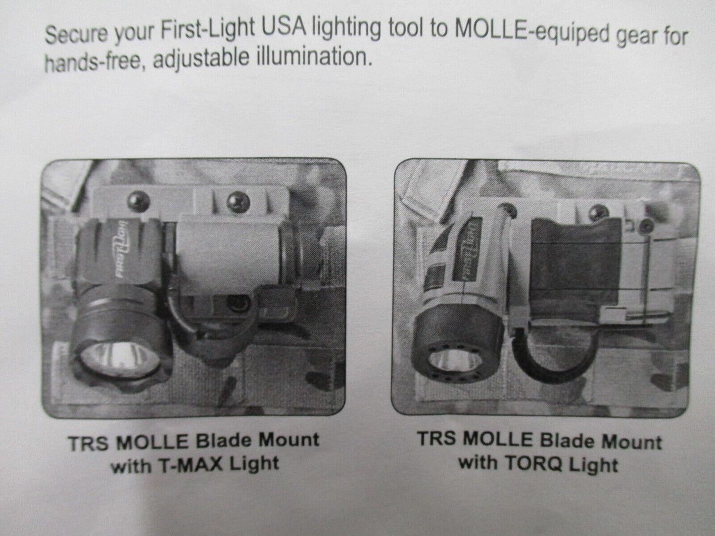 FIRST LIGHT TOMAHAWK T-MAX TORQ TRS MOLLE BLADE MOUNT ADAPTER COYOTE TAN