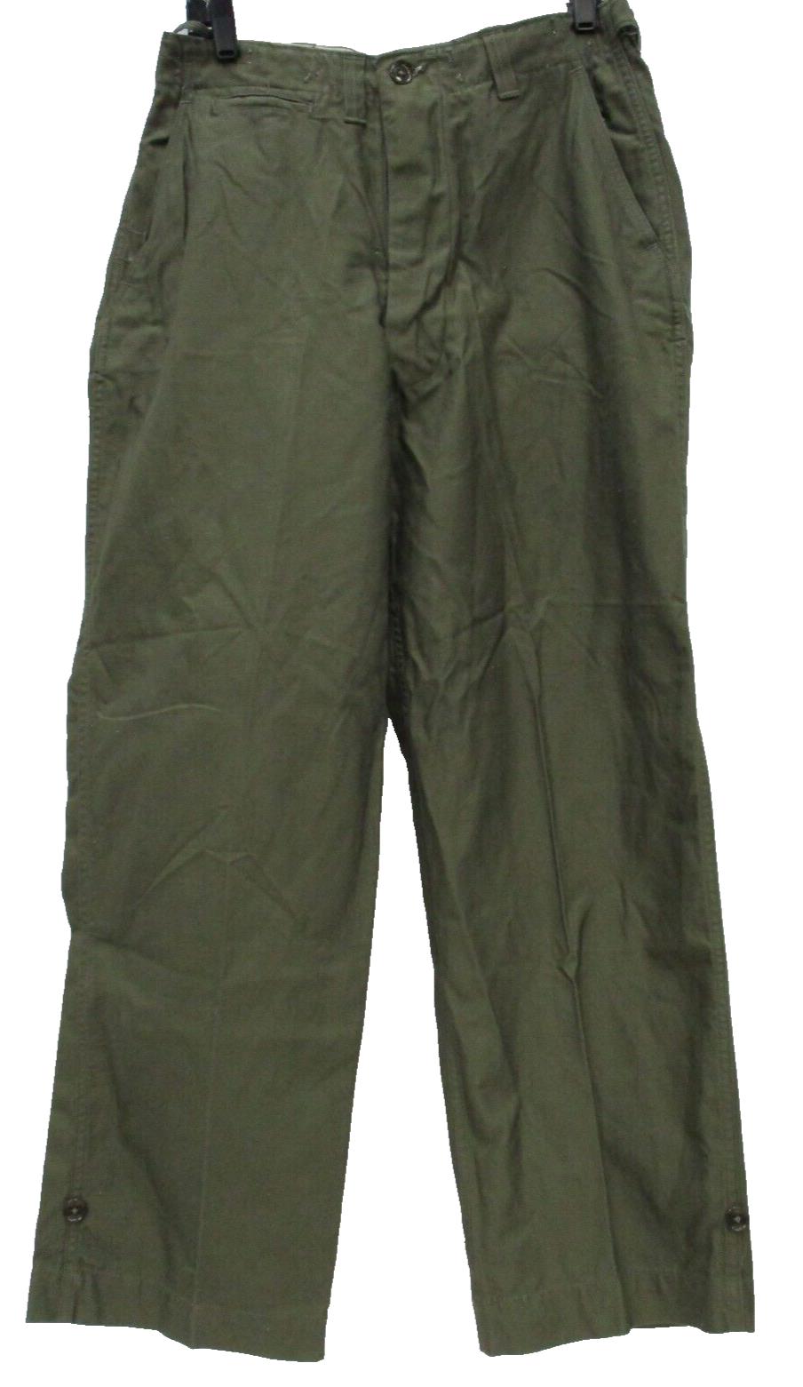 VINTAGE USGI MILITARY TROUSERS FIELD COTTON OD 32x30 TEMPERATE WEATHER