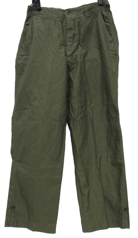 VINTAGE USGI MILITARY TROUSERS FIELD COTTON OD 32x30 TEMPERATE WEATHER