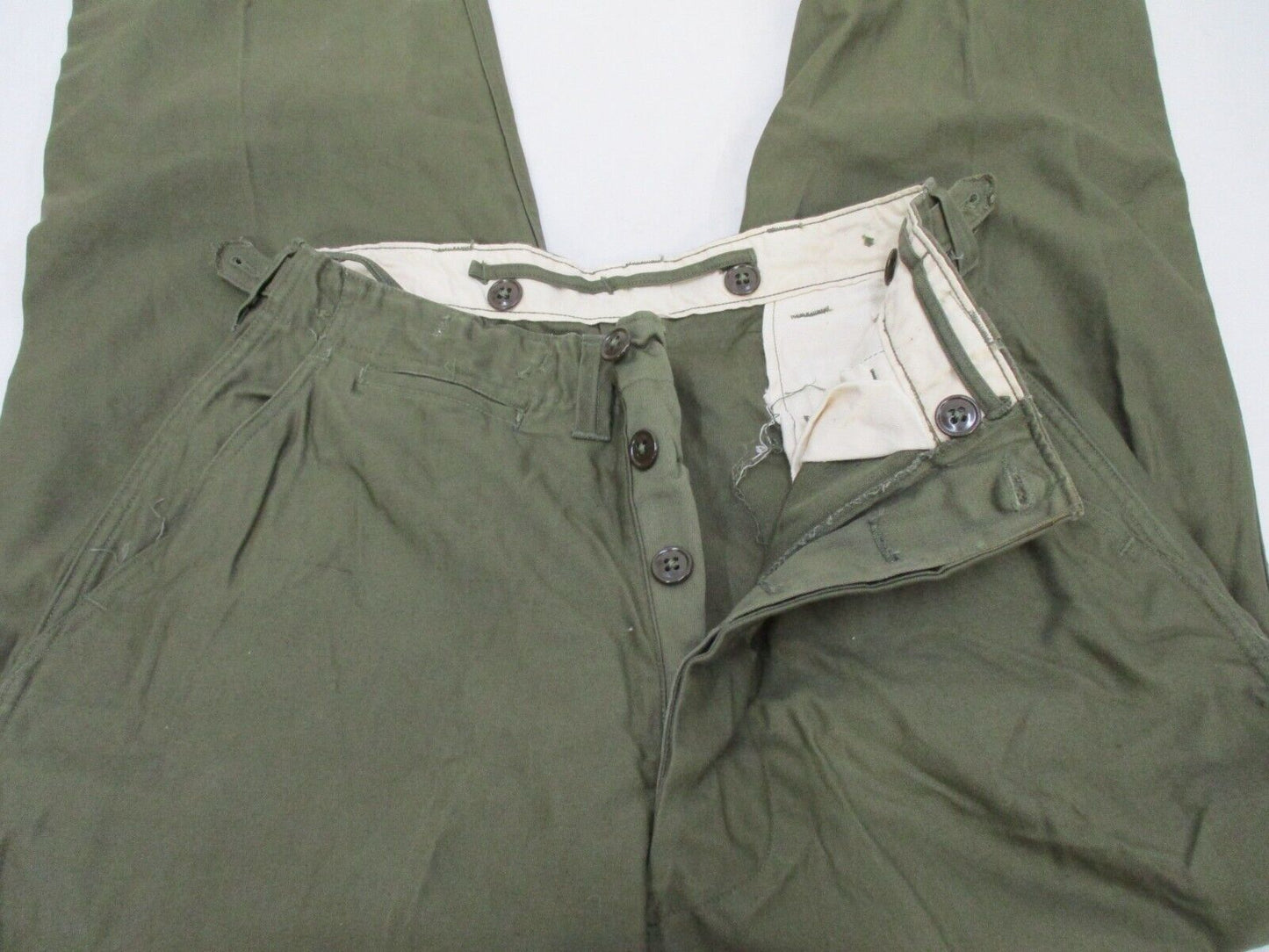 VINTAGE USGI MILITARY TROUSERS FIELD COTTON OD 32x30 TEMPERATE WEATHER