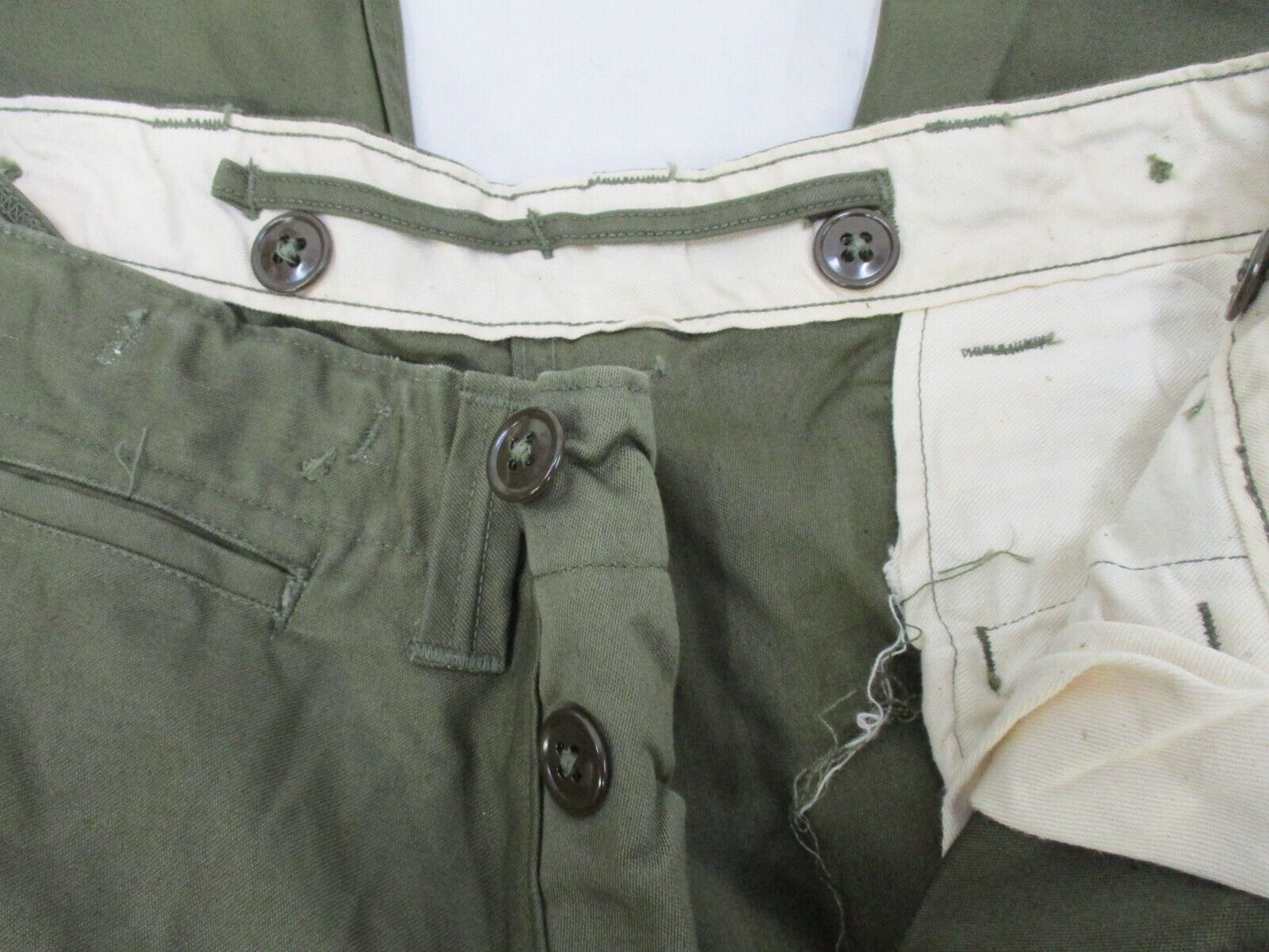 VINTAGE USGI MILITARY TROUSERS FIELD COTTON OD 32x30 TEMPERATE WEATHER