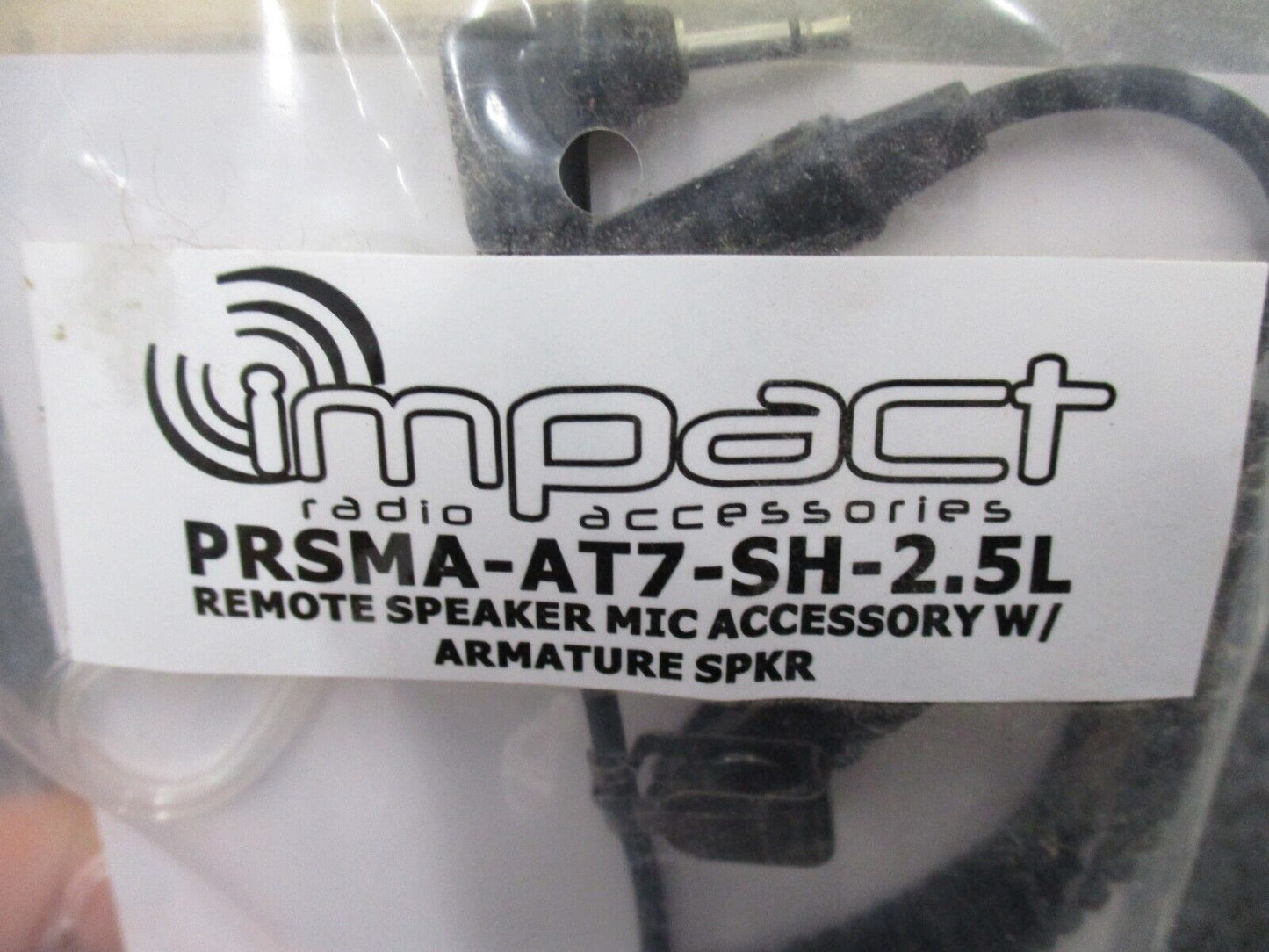 REMOTE SPEAKER MIC Impact PRSMA-AT7-SH-2.5L 2.5mm Straight Tube Listen Only Ear - Centex Military Gear