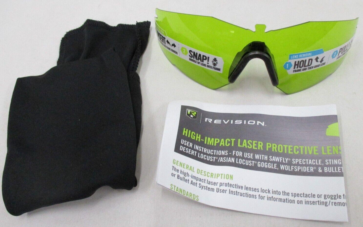 REVISION STINGERHAWK REPLACEMENT LENS BALLISTIC LASER PROTECTIVE E2-5 LARGE
