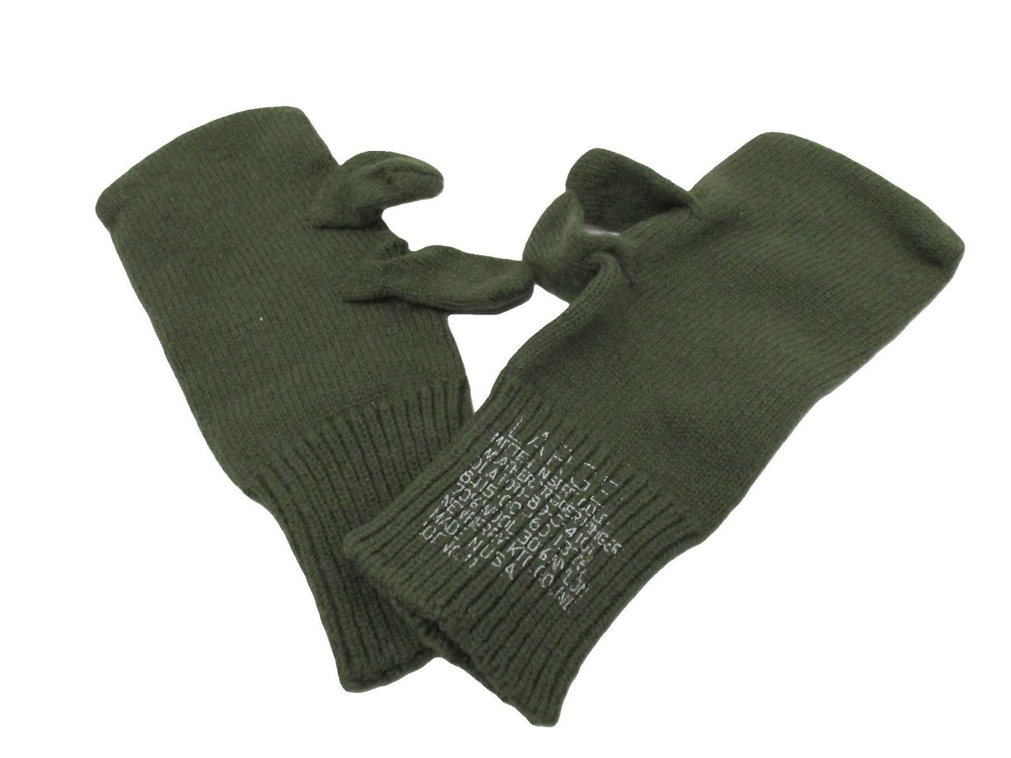USGI TRIGGER FINGER MITTENS INSERTS OLIVE GREEN GLOVES 70%WOOL 30%NYLON MITTS - Centex Military Gear
