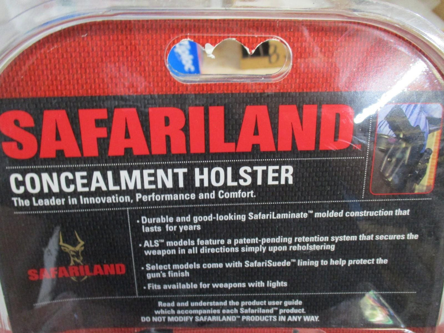 SAFARILAND Concealment Holster RUGER LC9 5198-184-411 Blk Lined Right STX Plain