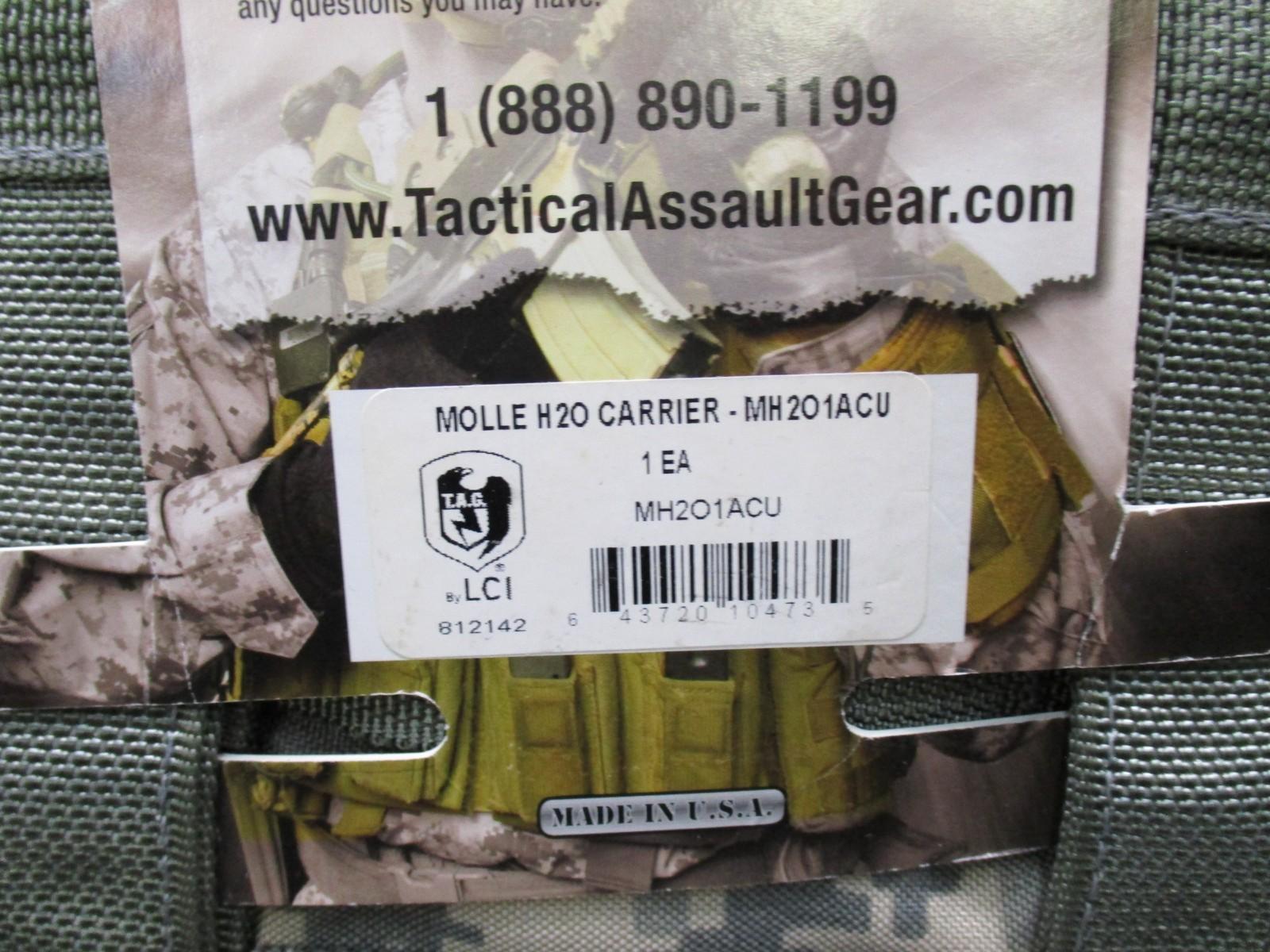 Centex Military Gear tactical assault hydration carrier in Army Digital ACU pattern with Molle straps and water pouch for military use.