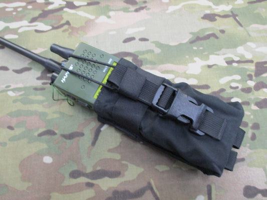 TACTICAL ASSAULT GEAR BLACK MBITR PRC RADIO POUCH MOLLE BUNGEE CLIP RETENTION