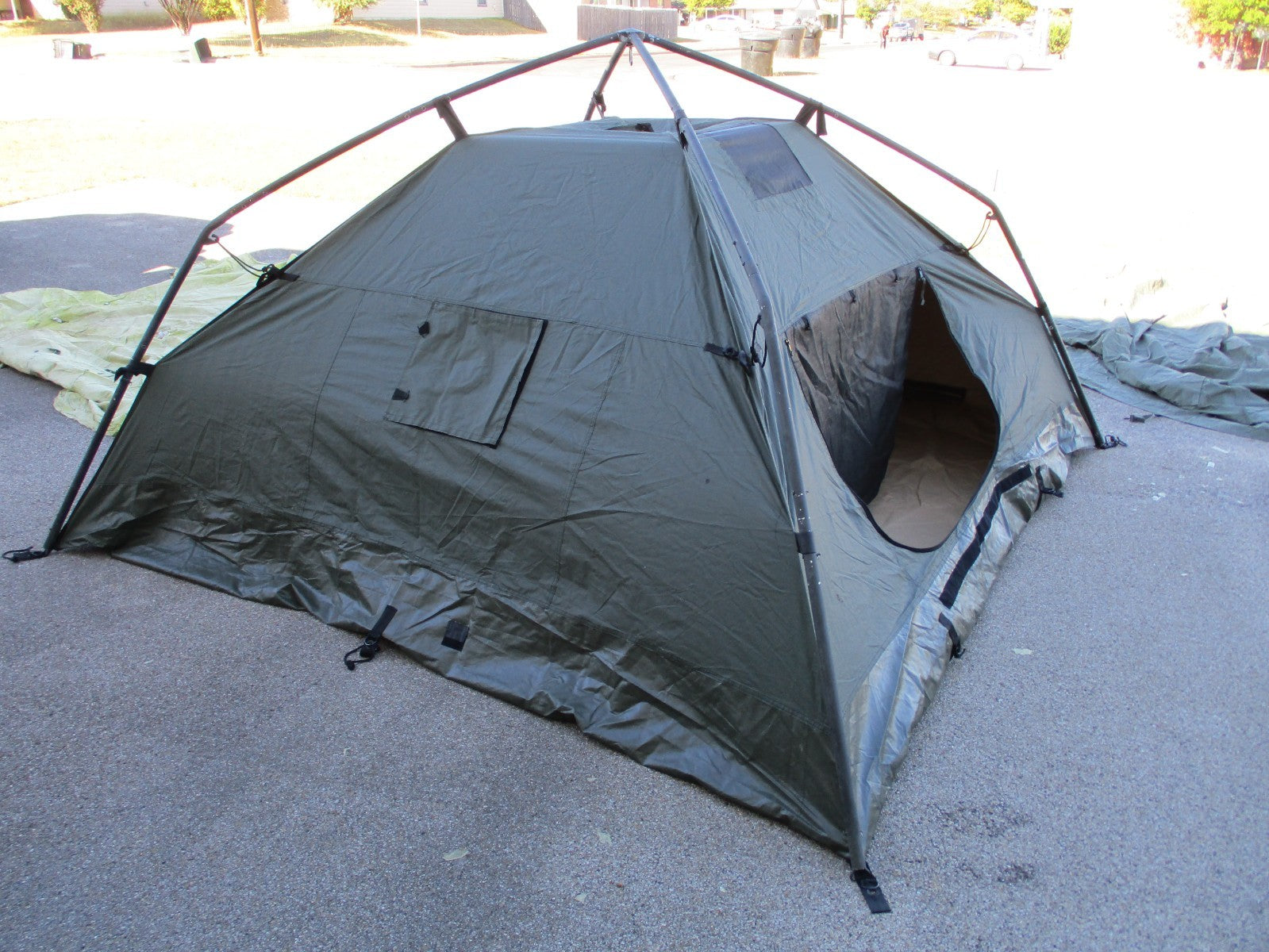 MILITARY SURPLUS SOLDIER CREW TENT GOOD CONDITION CAMPING 10 X10 HUNTI ...