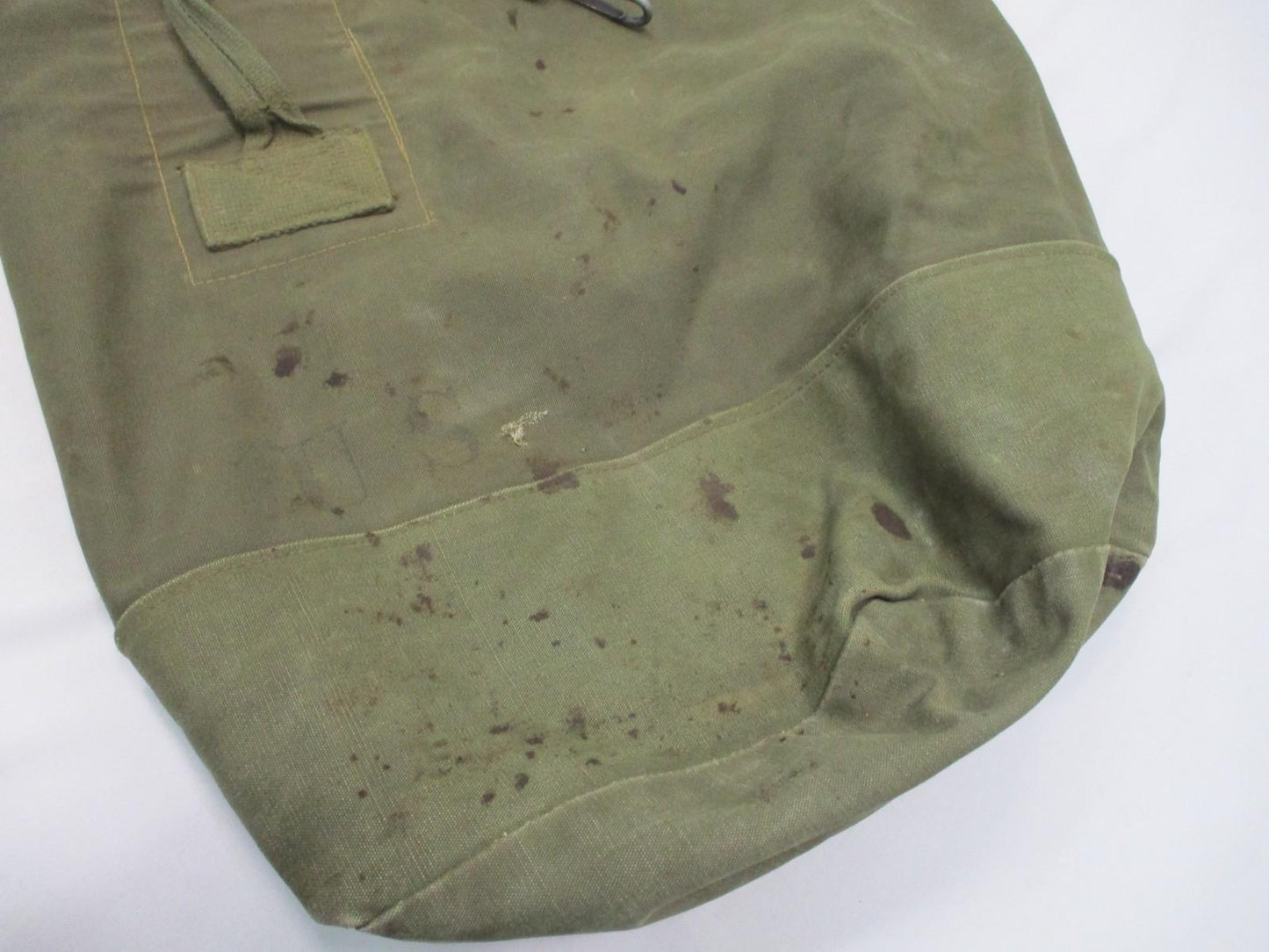 VINTAGE USGI COTTON/CANVAS OD GREEN DUFFLE BAG SEA BAG DUCK NO.4 SINGLE STRAP