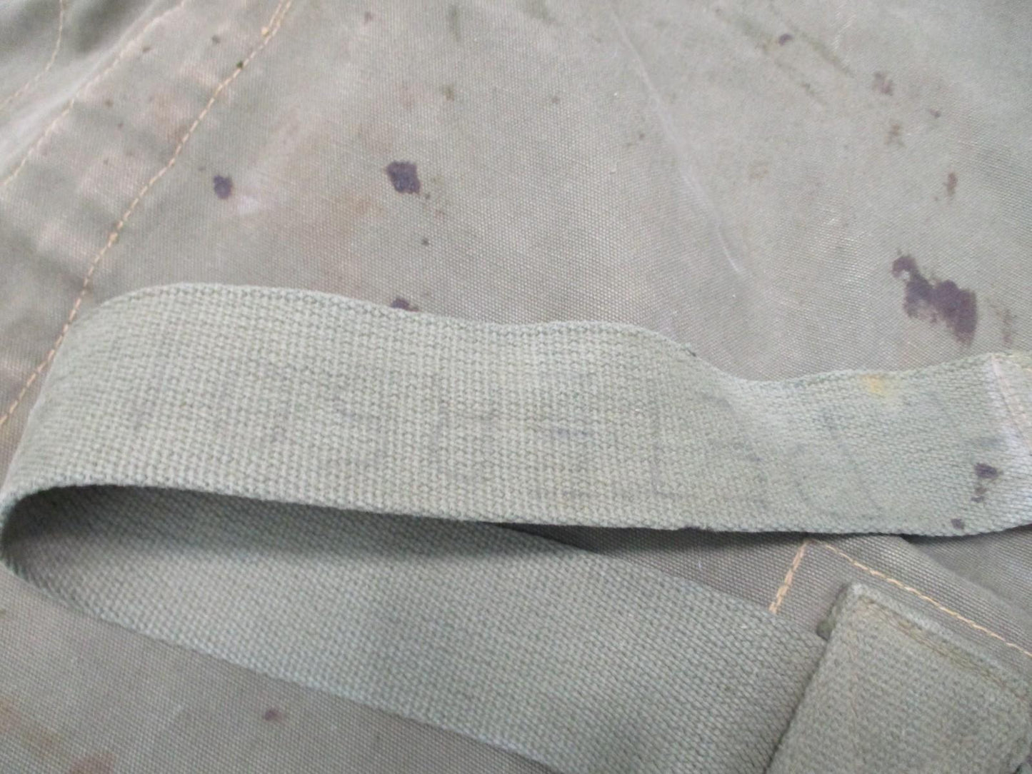 VINTAGE USGI COTTON/CANVAS OD GREEN DUFFLE BAG SEA BAG DUCK NO.4 SINGLE STRAP