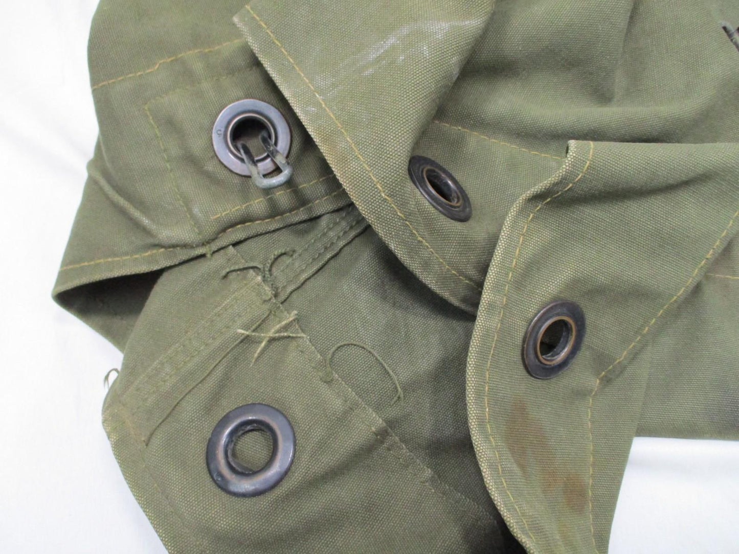 VINTAGE USGI COTTON/CANVAS OD GREEN DUFFLE BAG SEA BAG DUCK NO.4 SINGLE STRAP