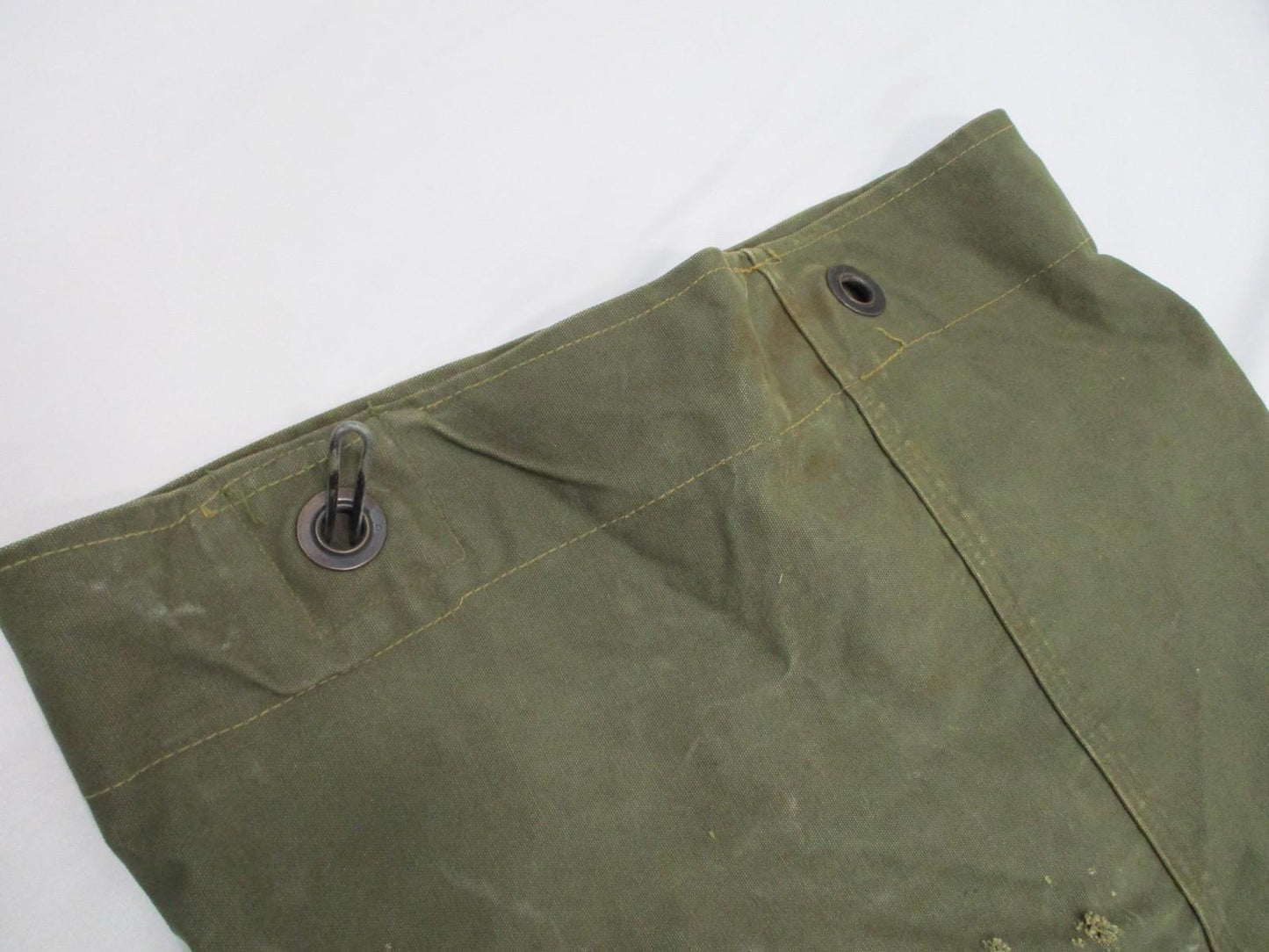 VINTAGE USGI COTTON/CANVAS OD GREEN DUFFLE BAG SEA BAG DUCK NO.4 SINGLE STRAP