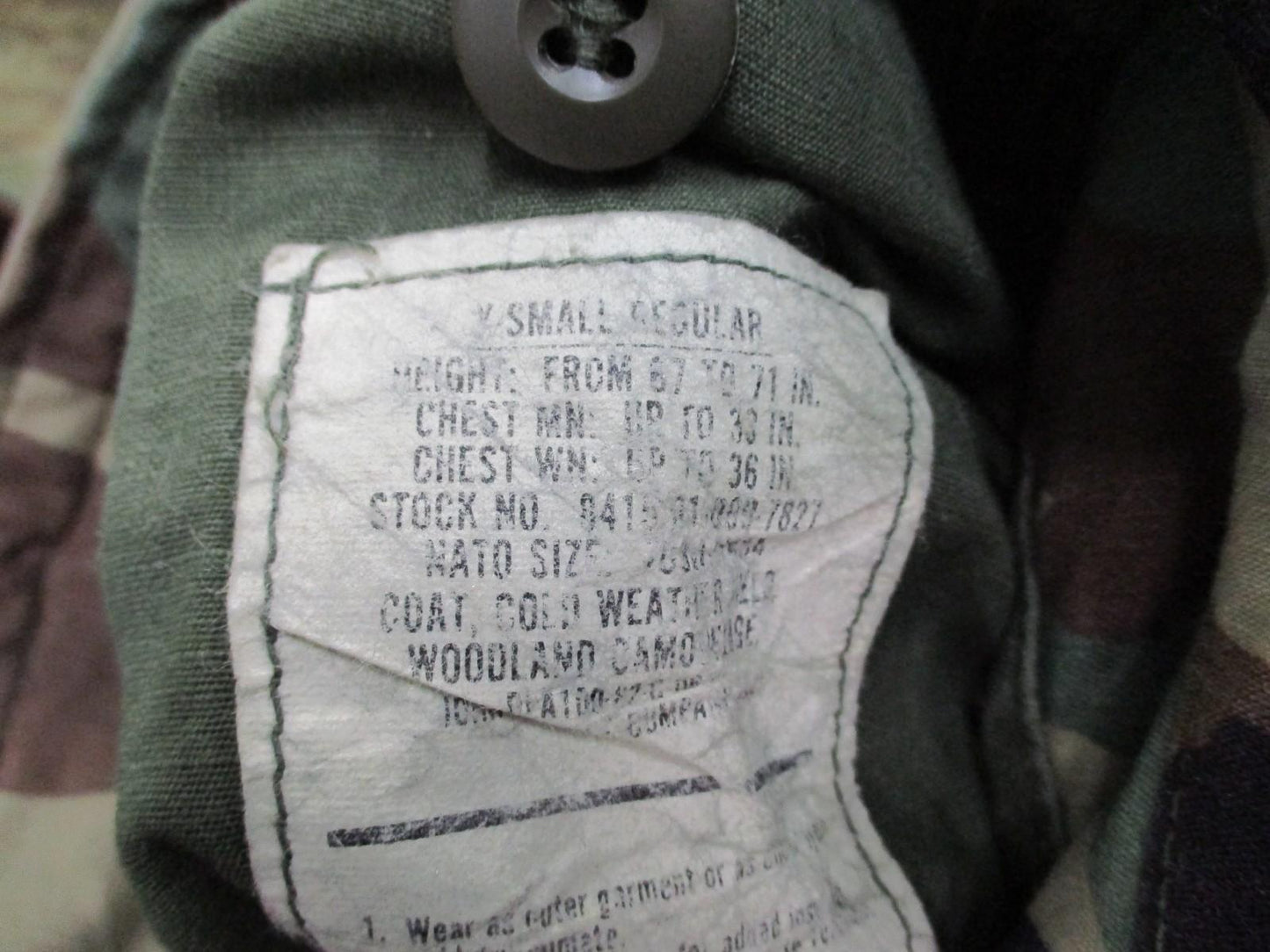 USGI MILITARY M65 FIELD JACKET WOODLAND BDU M81 CAMO COLD WEATHER COAT M-65 USED