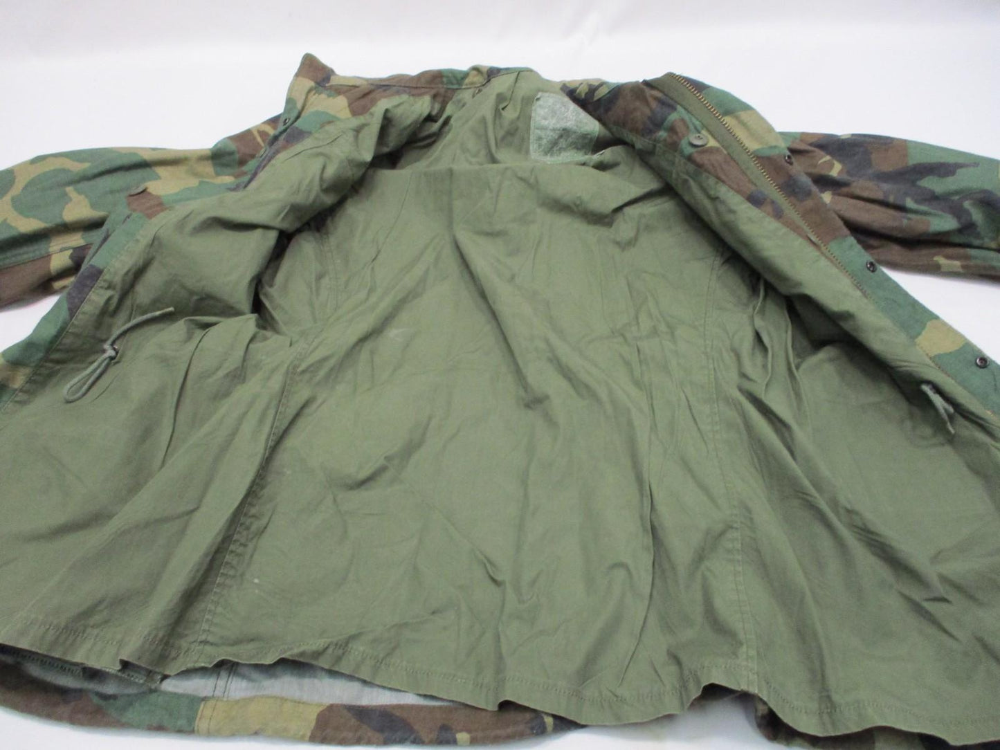 USGI MILITARY M65 FIELD JACKET WOODLAND BDU M81 CAMO COLD WEATHER COAT M-65 USED