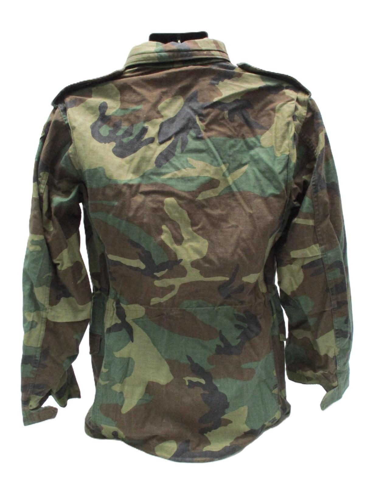 USGI MILITARY M65 FIELD JACKET WOODLAND BDU M81 CAMO COLD WEATHER COAT M-65 USED