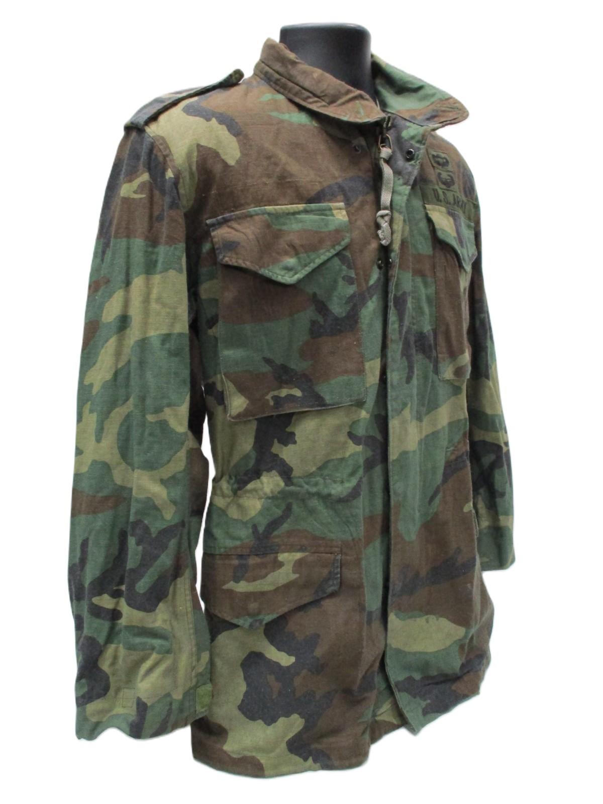 USGI MILITARY M65 FIELD JACKET WOODLAND BDU M81 CAMO COLD WEATHER COAT M-65 USED