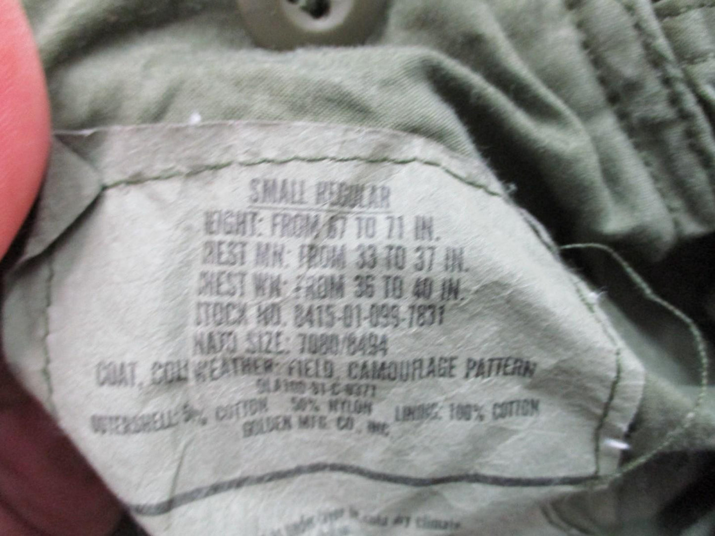 USGI MILITARY M65 FIELD JACKET WOODLAND BDU M81 CAMO COLD WEATHER COAT M-65 USED