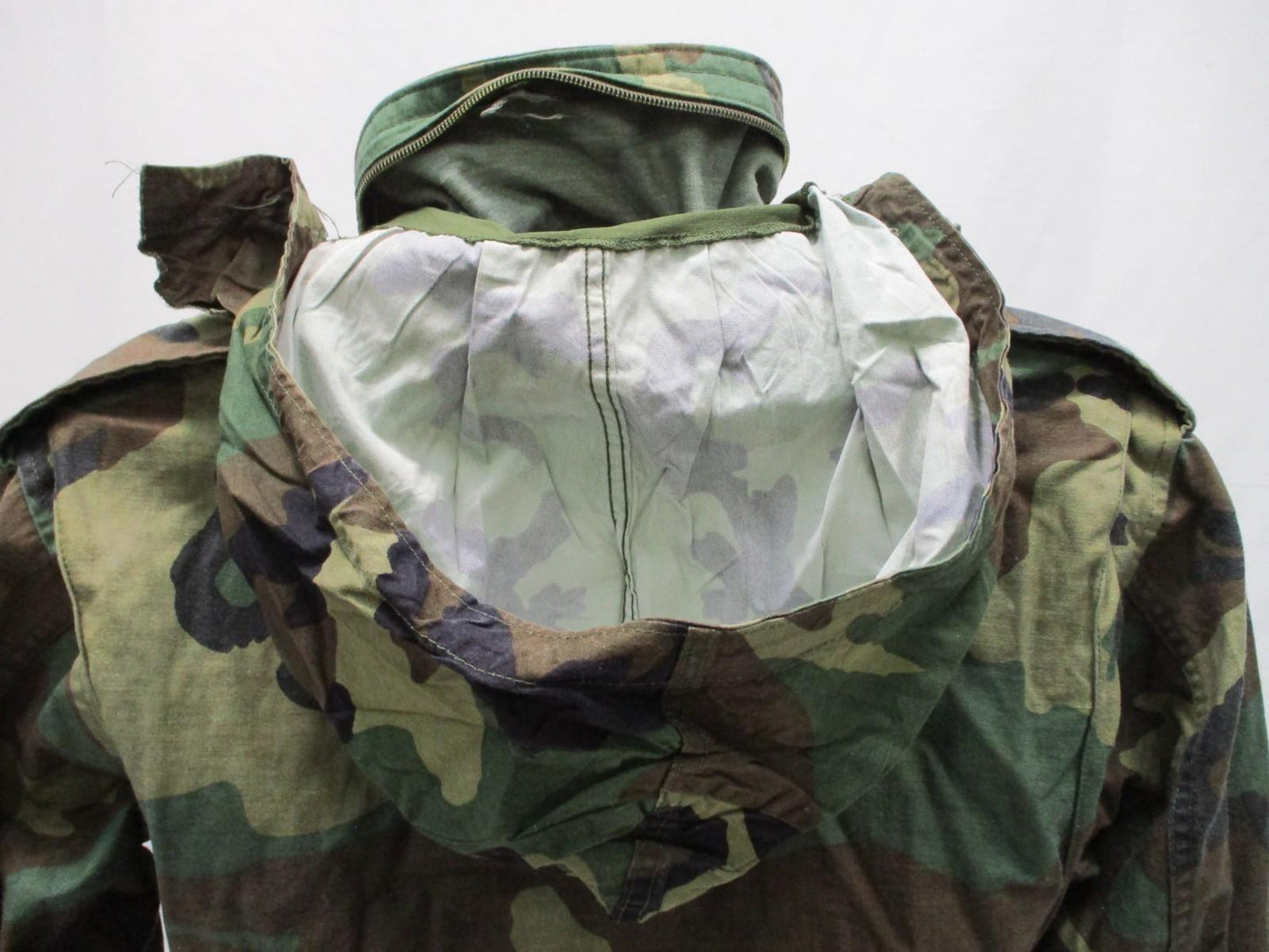 USGI MILITARY M65 FIELD JACKET WOODLAND BDU M81 CAMO COLD WEATHER COAT M-65 USED