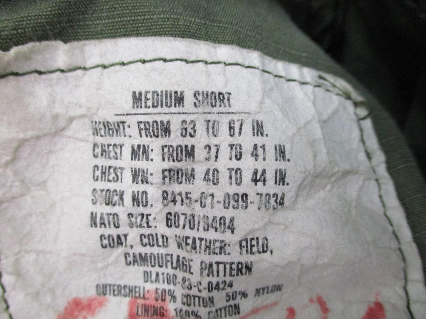 USGI MILITARY M65 FIELD JACKET WOODLAND BDU M81 CAMO COLD WEATHER COAT M-65 USED