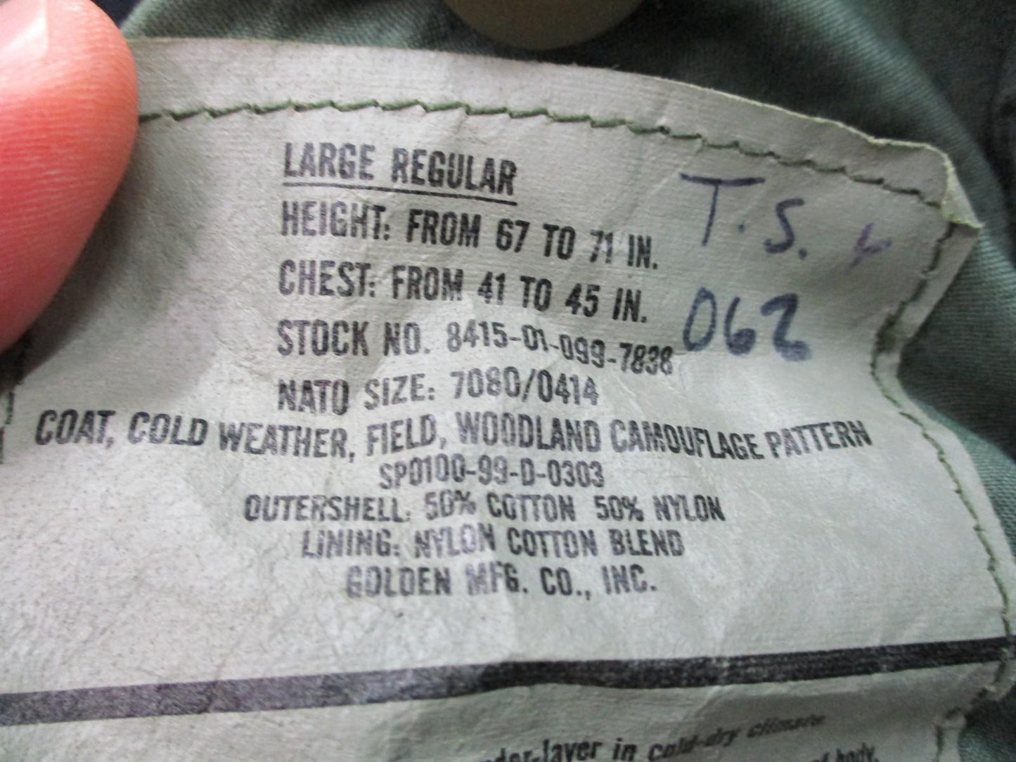 USGI MILITARY M65 FIELD JACKET WOODLAND BDU M81 CAMO COLD WEATHER COAT M-65 USED