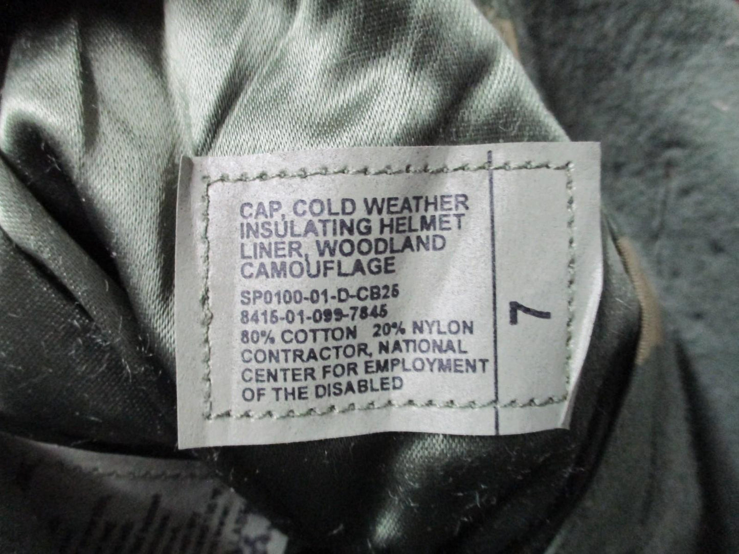 NOS MILITARY WOODLAND HELMET LINER COLD WEATHER PILE CAP INSULATED HAT BDU HOOD - Centex Military Gear