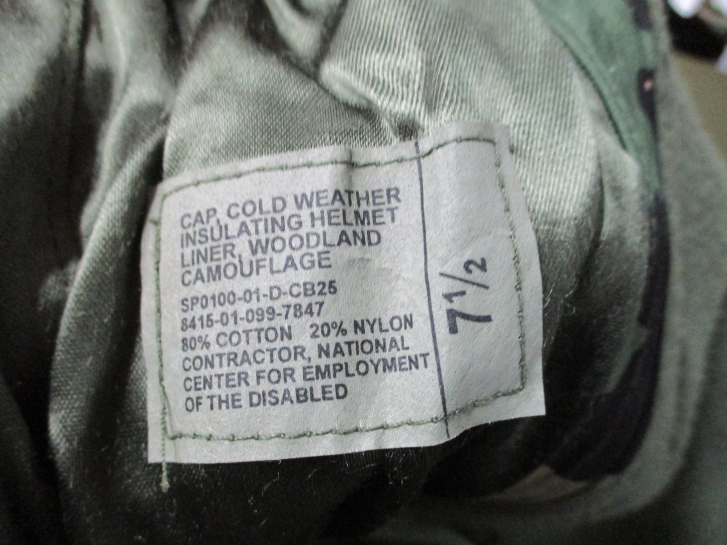 NOS MILITARY WOODLAND HELMET LINER COLD WEATHER PILE CAP INSULATED HAT BDU HOOD - Centex Military Gear