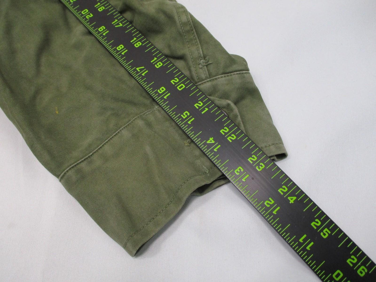 US Army M-1951 M51 Field Coat Olive Green Distressed OD Jacket Mens Medium Patch