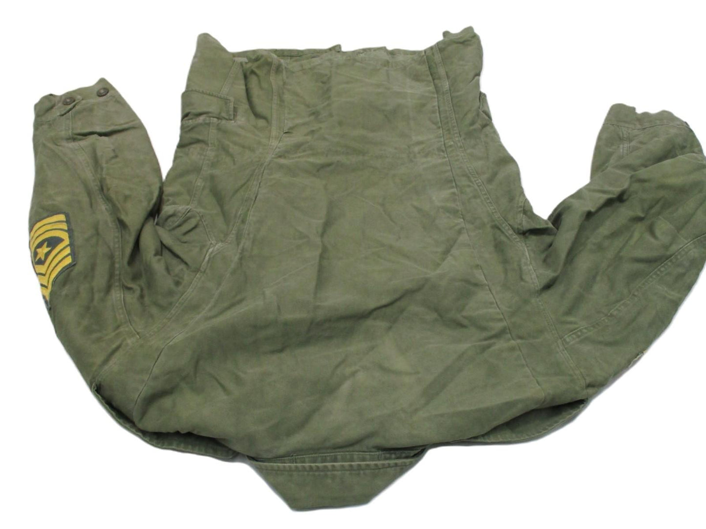 US Army M-1951 M51 Field Coat Olive Green Distressed OD Jacket Mens Medium Patch