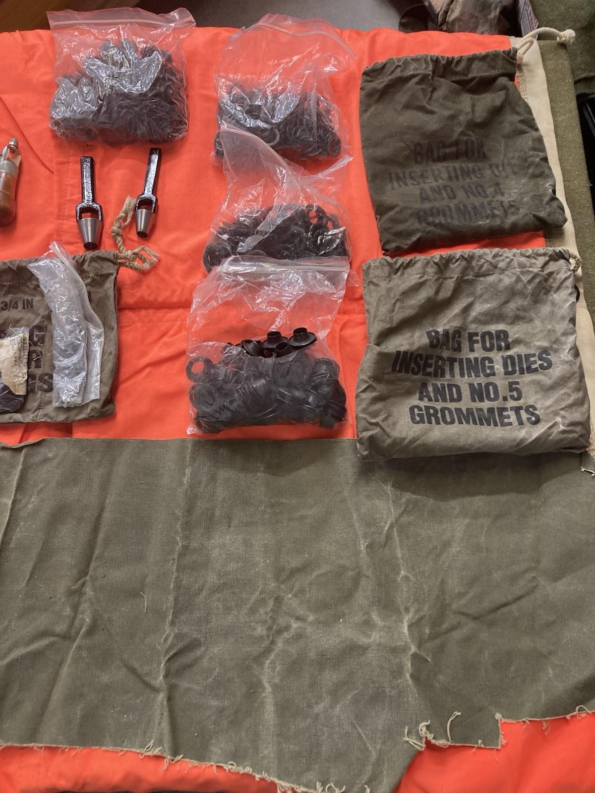USGI TENTAGE REPAIR KIT TENT MIL SPEC GROMMETS #4 #5 Grommets  Vintage Hardware