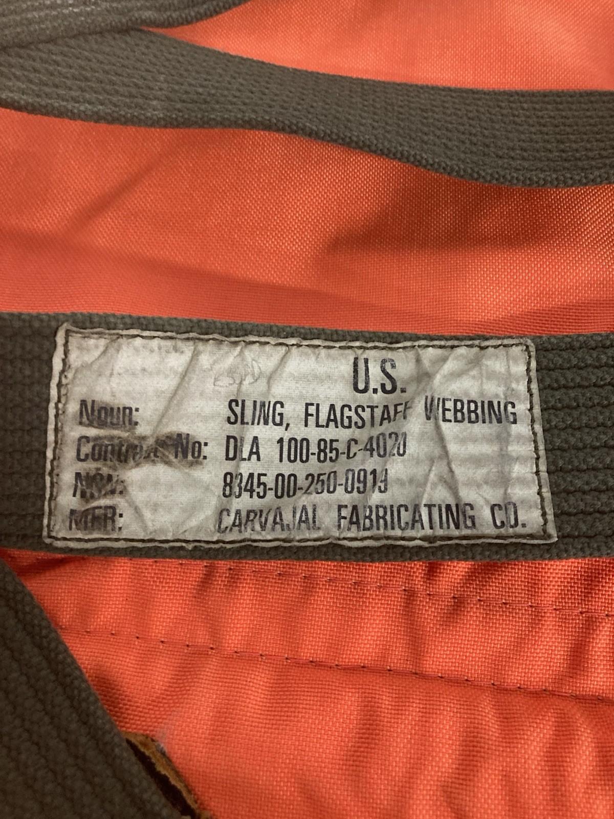 USGI FLAGSTAFF WEBBING HARNESS OD Green Colorguard Military Parade Drill Guidon