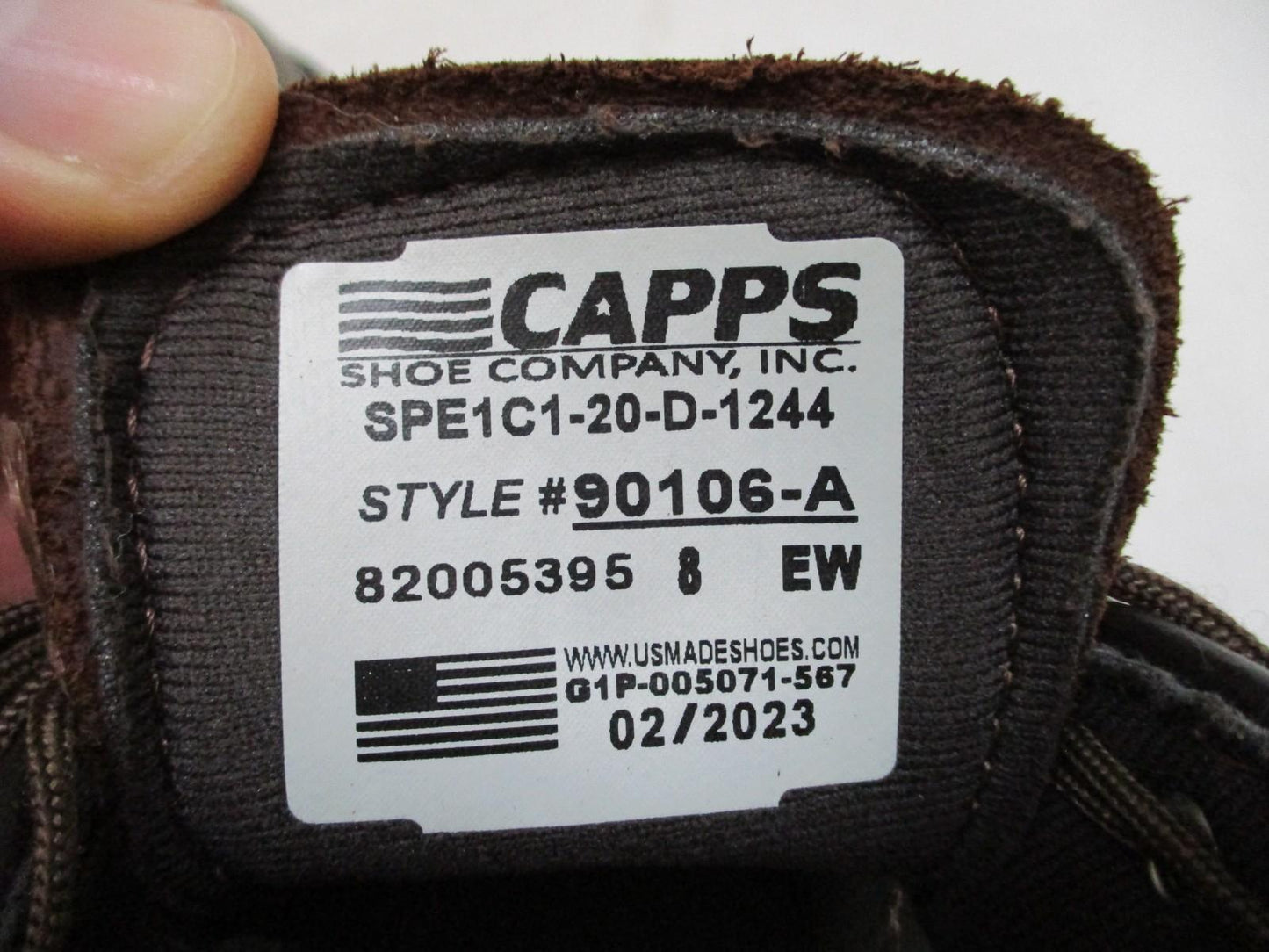 CAPPS Military Dress Shoes – Size 8 EW, US Army AGSU Approved, Brown, Used