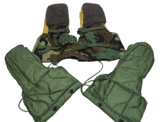 US Military Extreme Cold Weather Mitten Set ECW M81 Woodland Camo Small