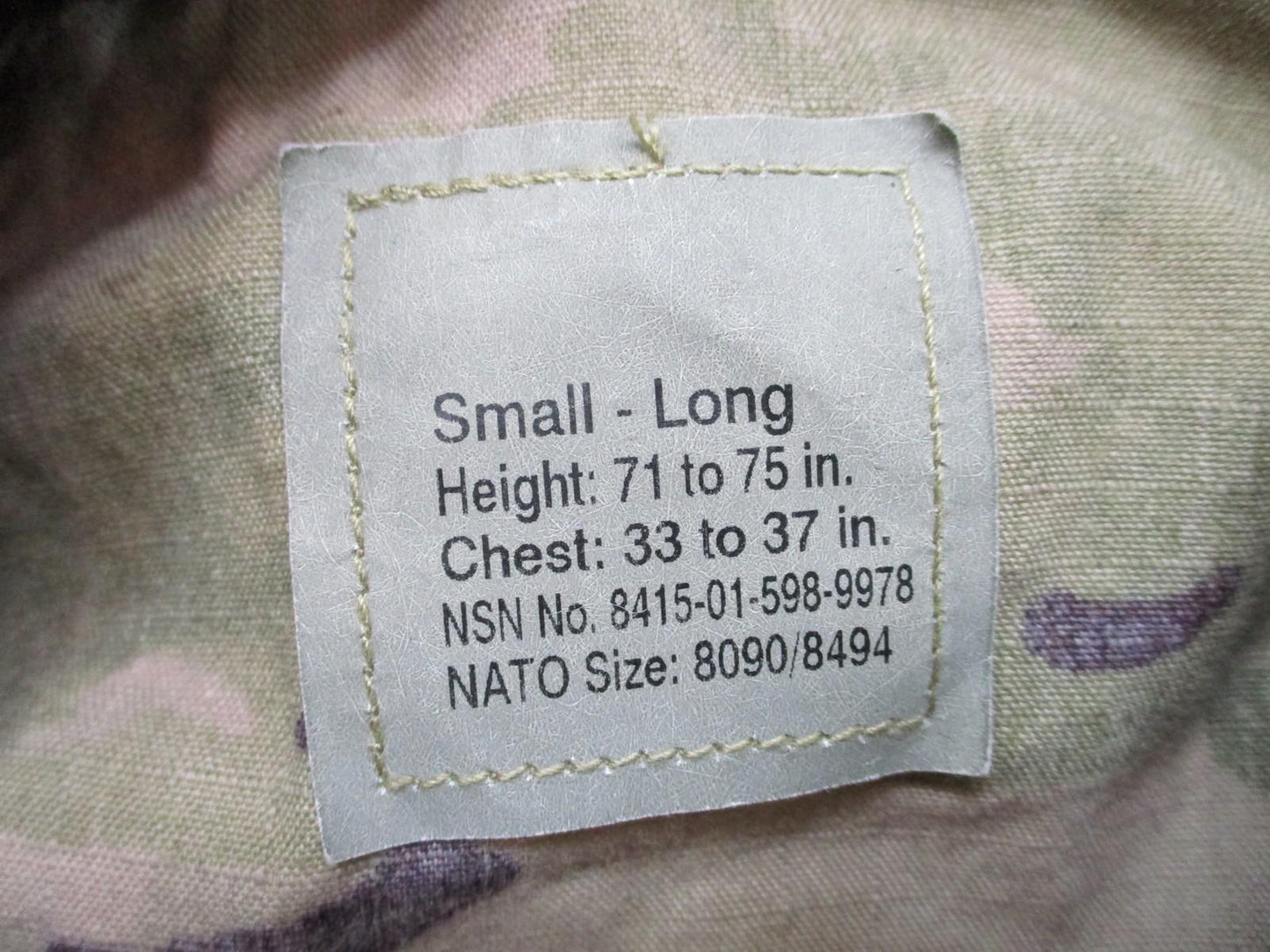 NEW U.S. Army Combat Uniform ACU Flame Resistant Jacket Small-Long MultiCam