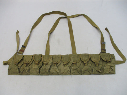 Vintage Type 56 Chest Rig Magazine Pouch Canvas Military Surplus Wood Toggle