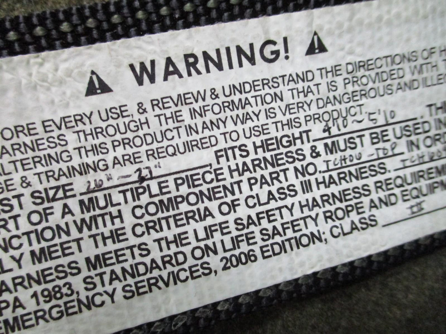 Fusion TCH-609FRS Full Body Safety Harness NFPA 1983 USA Rescue Gear Tactical