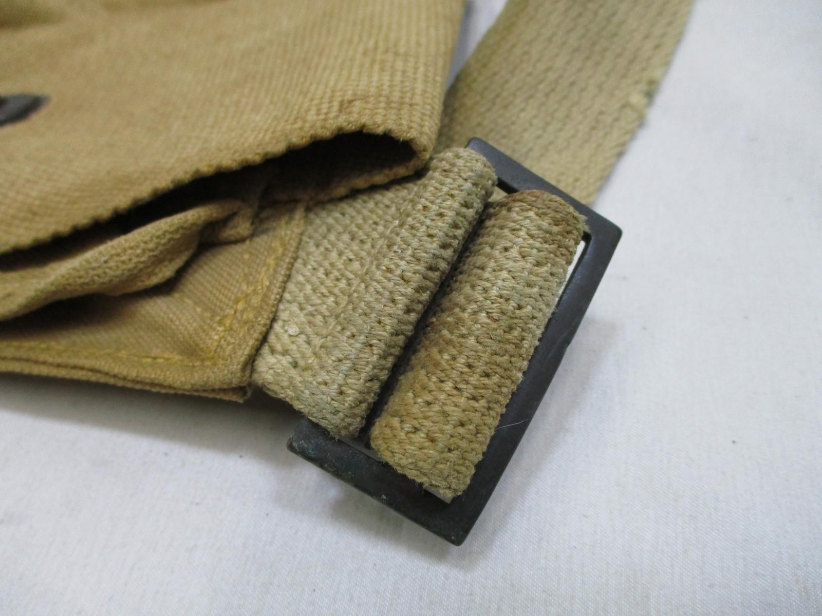 Vintage WWI era Bandolier Pouch by Centex Military Gear, canvas military web gear with right side design, used for ammunition storage.