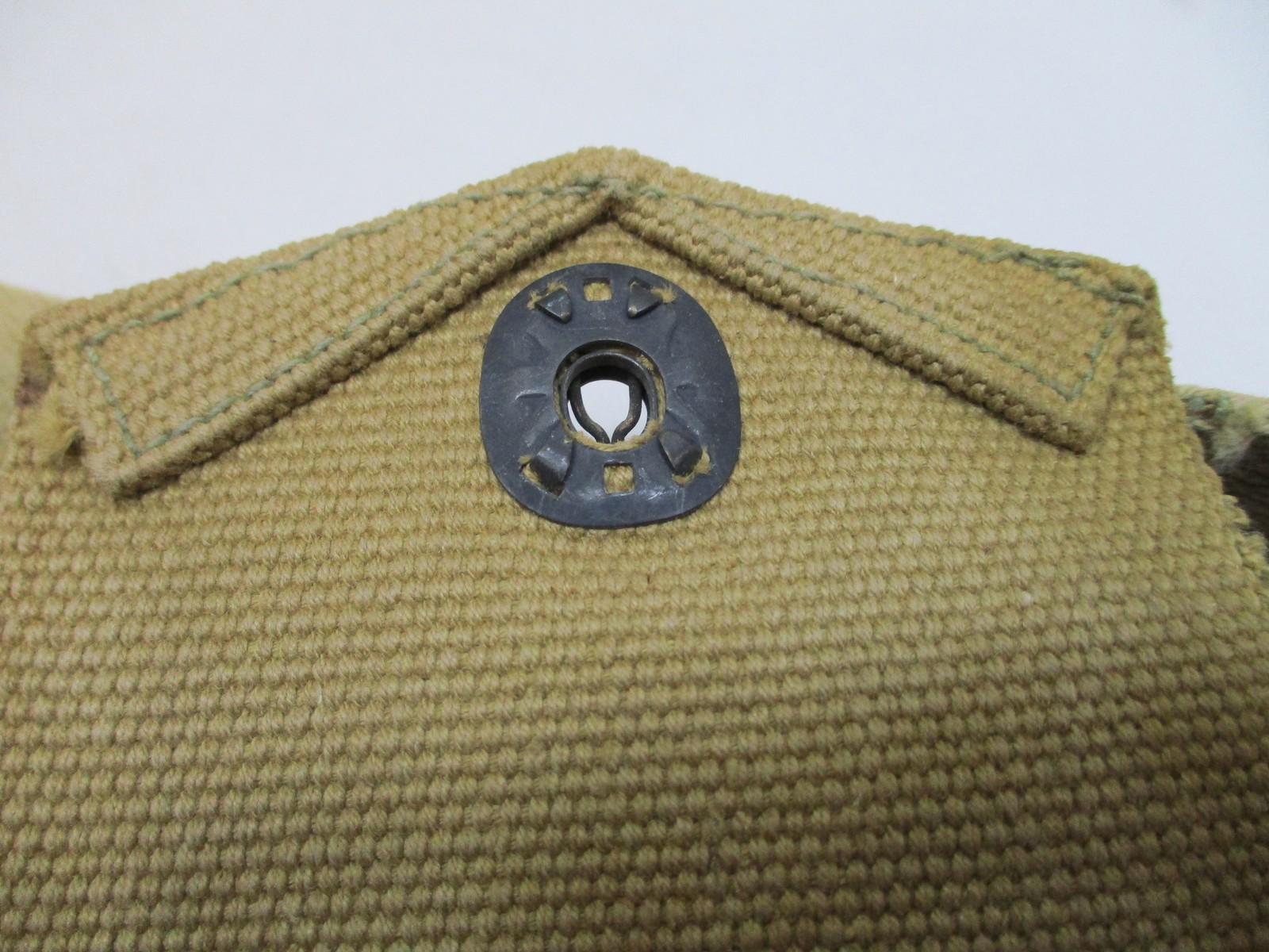 Vintage WWII-era canvas bandolier pouch by Centex Military Gear with web gear and right BAR compartment.