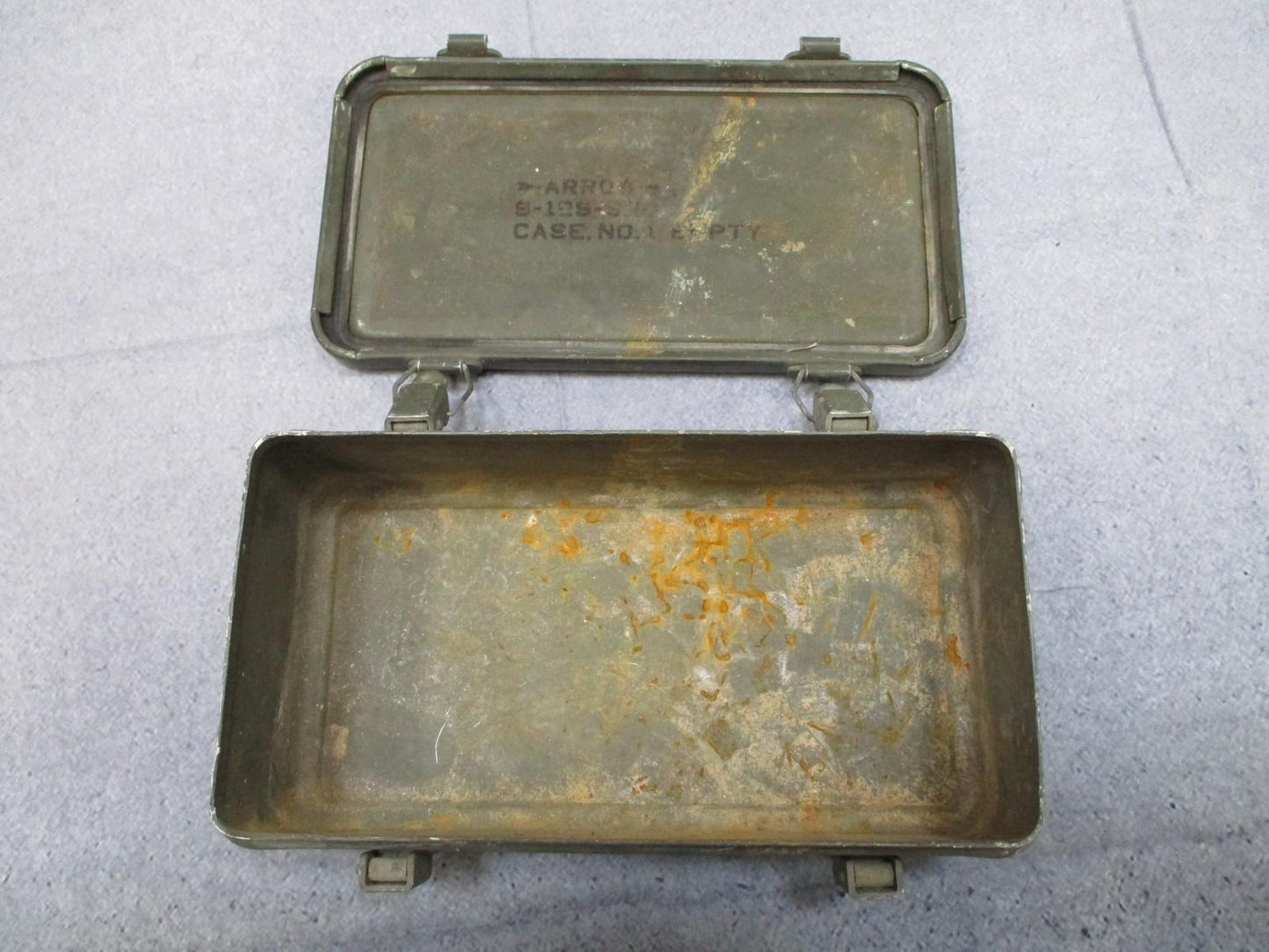Vintage Arrow Case No. 1 Empty Metal Box Vietnam War Era Collectible