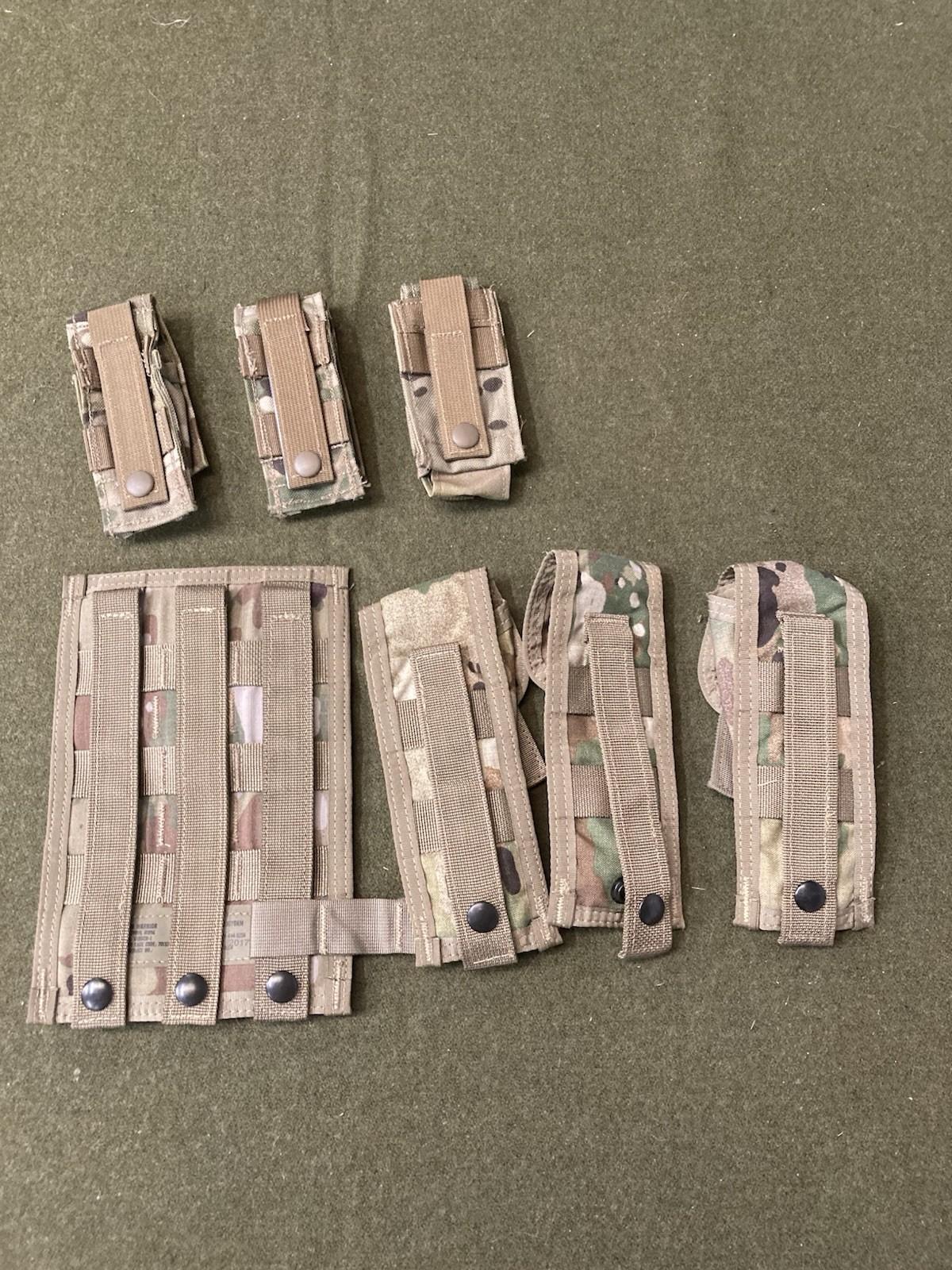 USGI OCP Multicam Air Warrior & GCS Pouches Lot – 7 Pieces OEF AFGHAN WAR APACHE