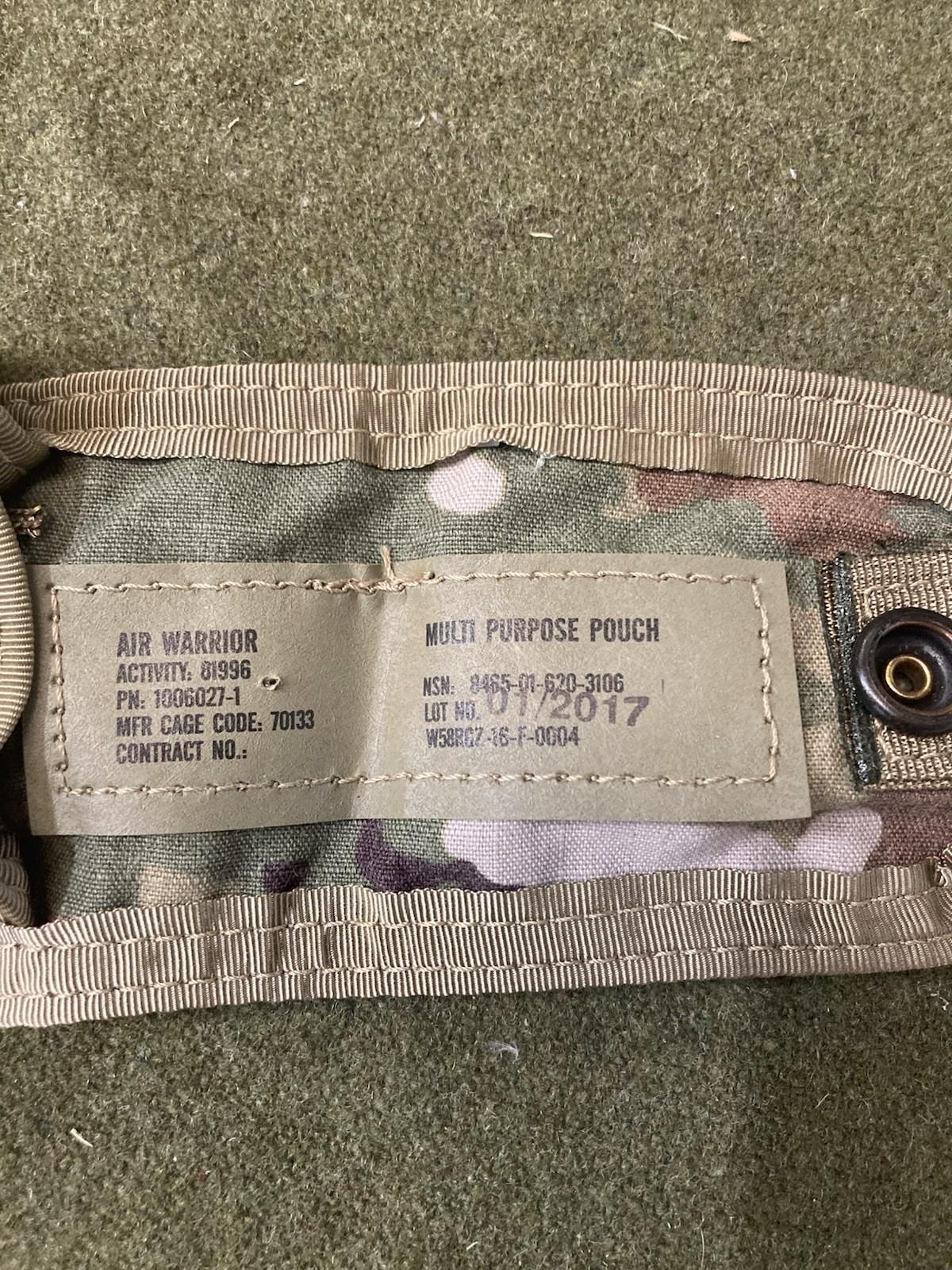 USGI OCP Multicam Air Warrior & GCS Pouches Lot – 7 Pieces OEF AFGHAN WAR APACHE