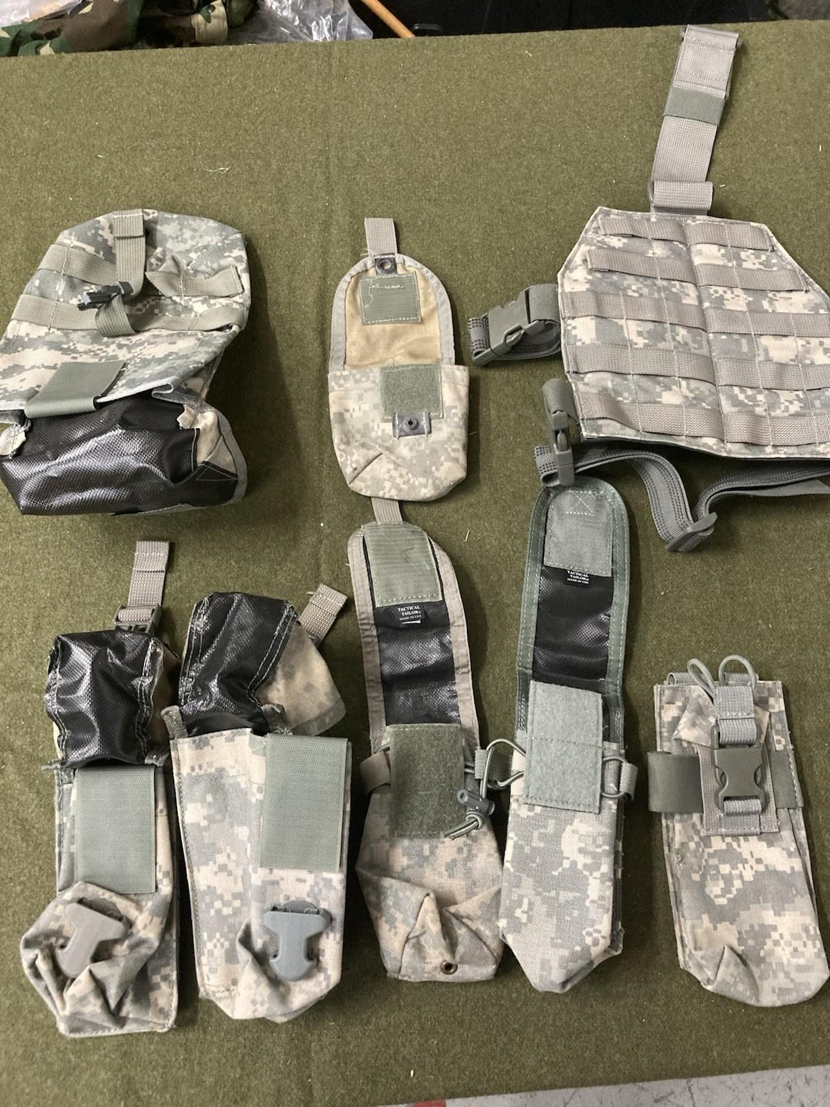 Tactical Tailor ACU MOLLE Pouch Lot – Mag, Utility, Frag, Drop Leg Panel Iraq