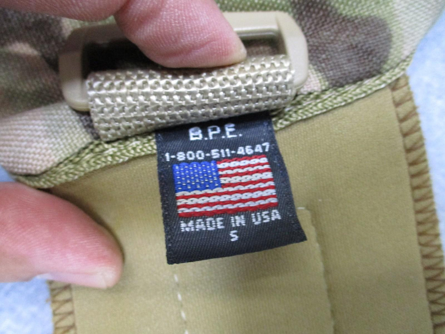 B.P.E. Tactical Knee Pads Multicam OEF OIF Used Good Made in USA - SML - Bijan's