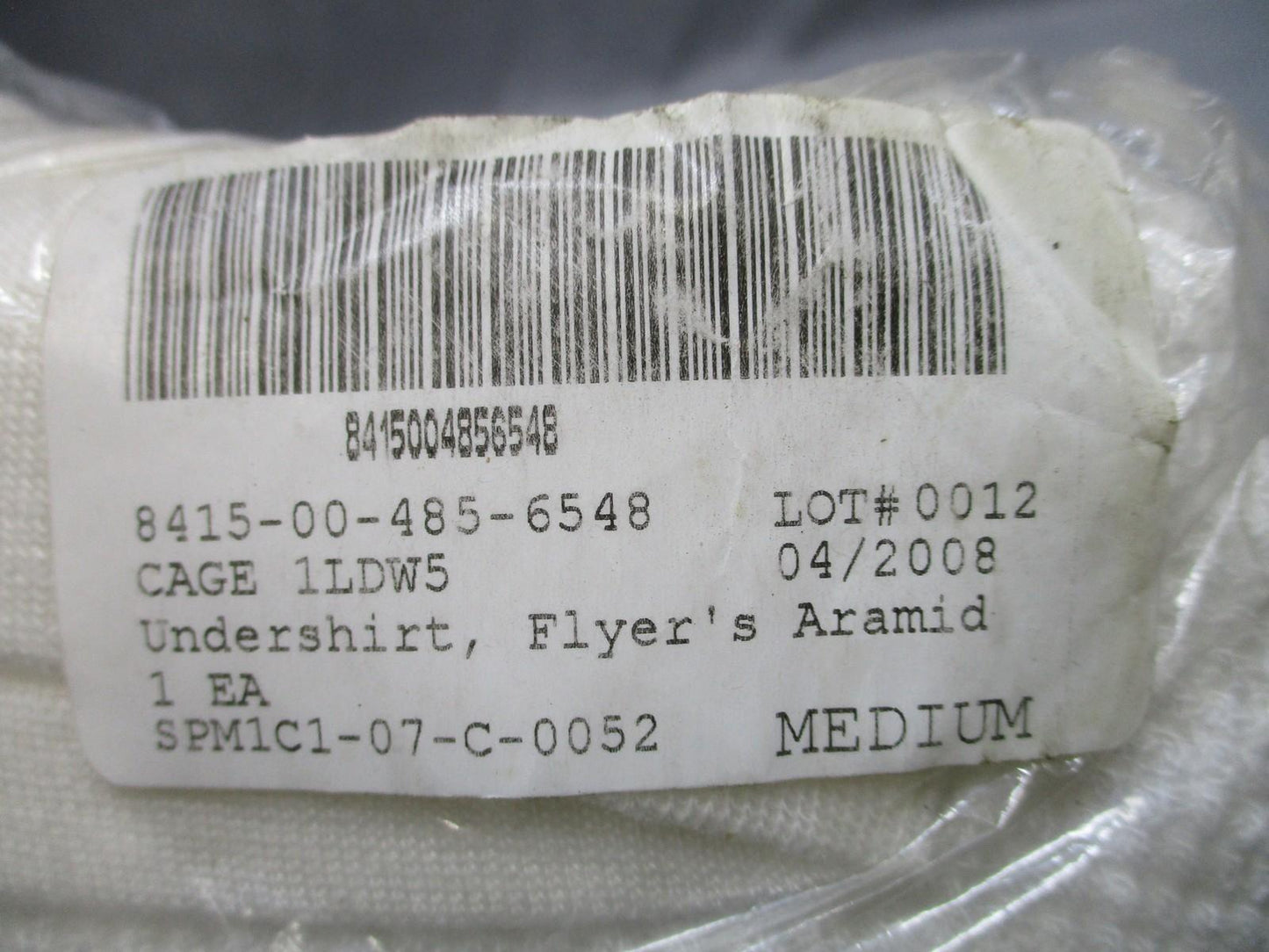 Nos CWU-44P Undershirt Flyer's Aramid Anti-Exposure Turtleneck Medium Long John