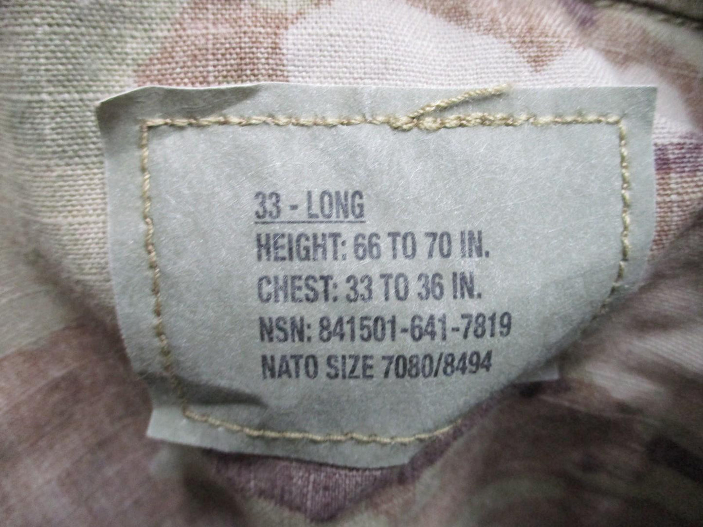 Army Combat Uniform Coat FEMALE FLAME RESISTANT MultiCam Size 33-LONG OCP