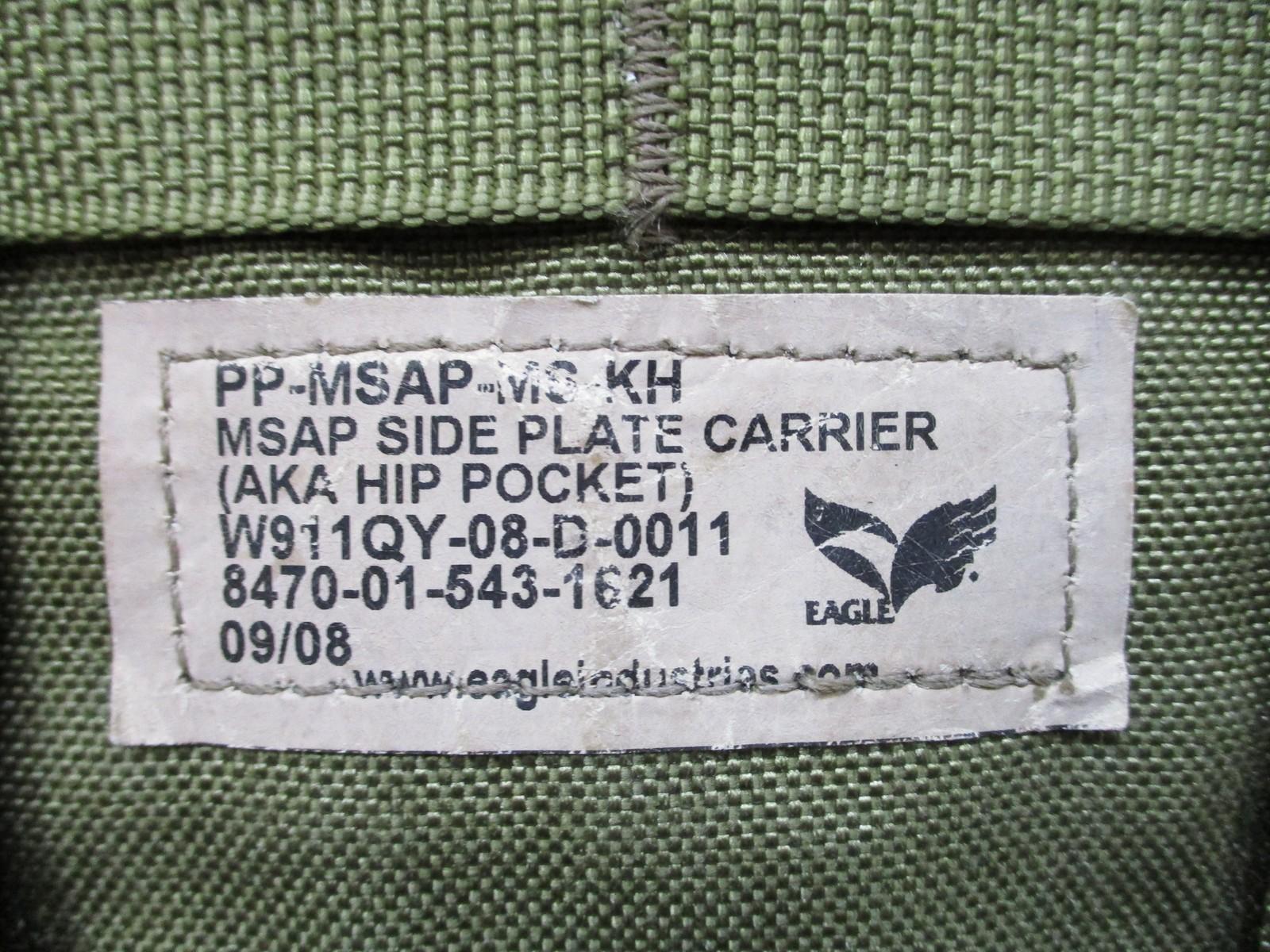 Eagle Industries MSAP Side Plate Carrier P-MSAP-MS KH Tactical Molle Pouch Khaki - Centex Military Gear