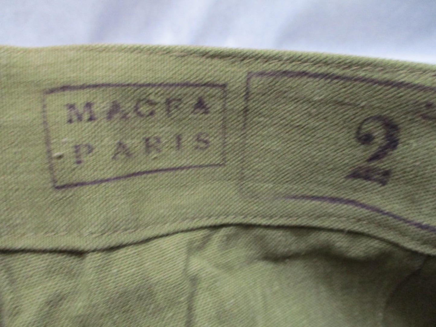 Vintage French Army Model 1935 Canvas Over Trousers – MACRA Paris – Size 2 – VGC - Centex Military Gear