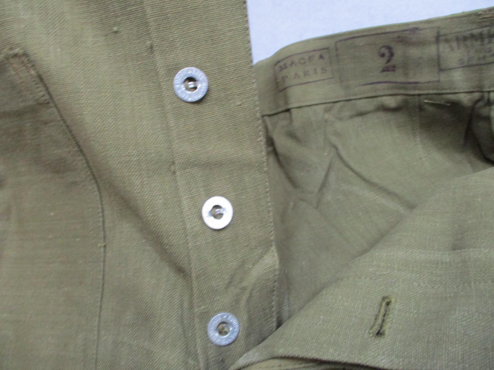 Vintage French Army Model 1935 Canvas Over Trousers – MACRA Paris – Size 2 – VGC - Centex Military Gear